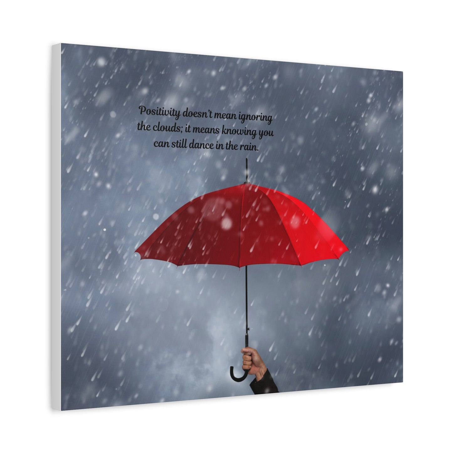 Inspirational Wall Art, Dance in the Rain Umbrella Canvas, Motivational Decor, Home Office Art, Gift for Friends, Positive Quote