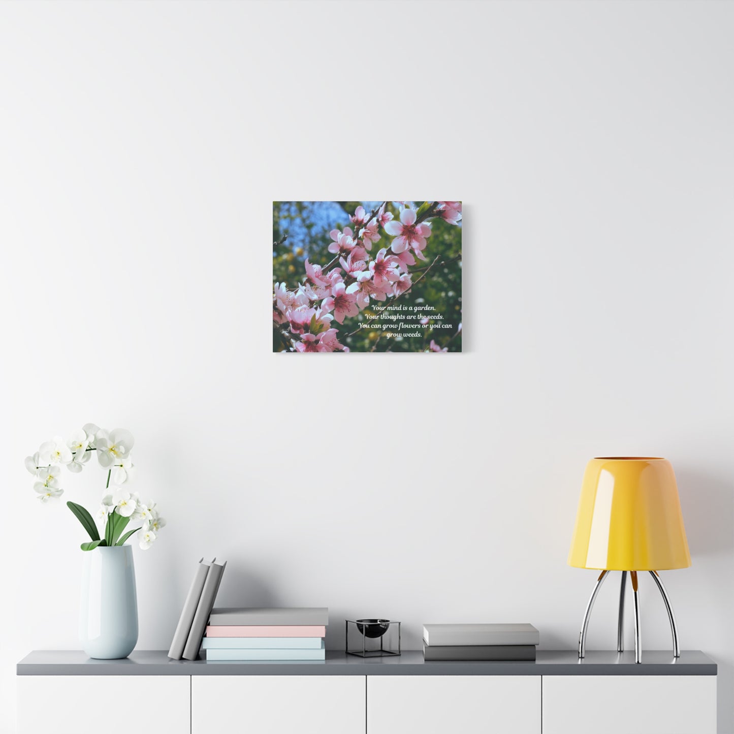Inspirational Flower Canvas Wall Art, Nature Decor for Home, Motivational Gift, Garden Quote Print, Positive Thinking Wall Decor