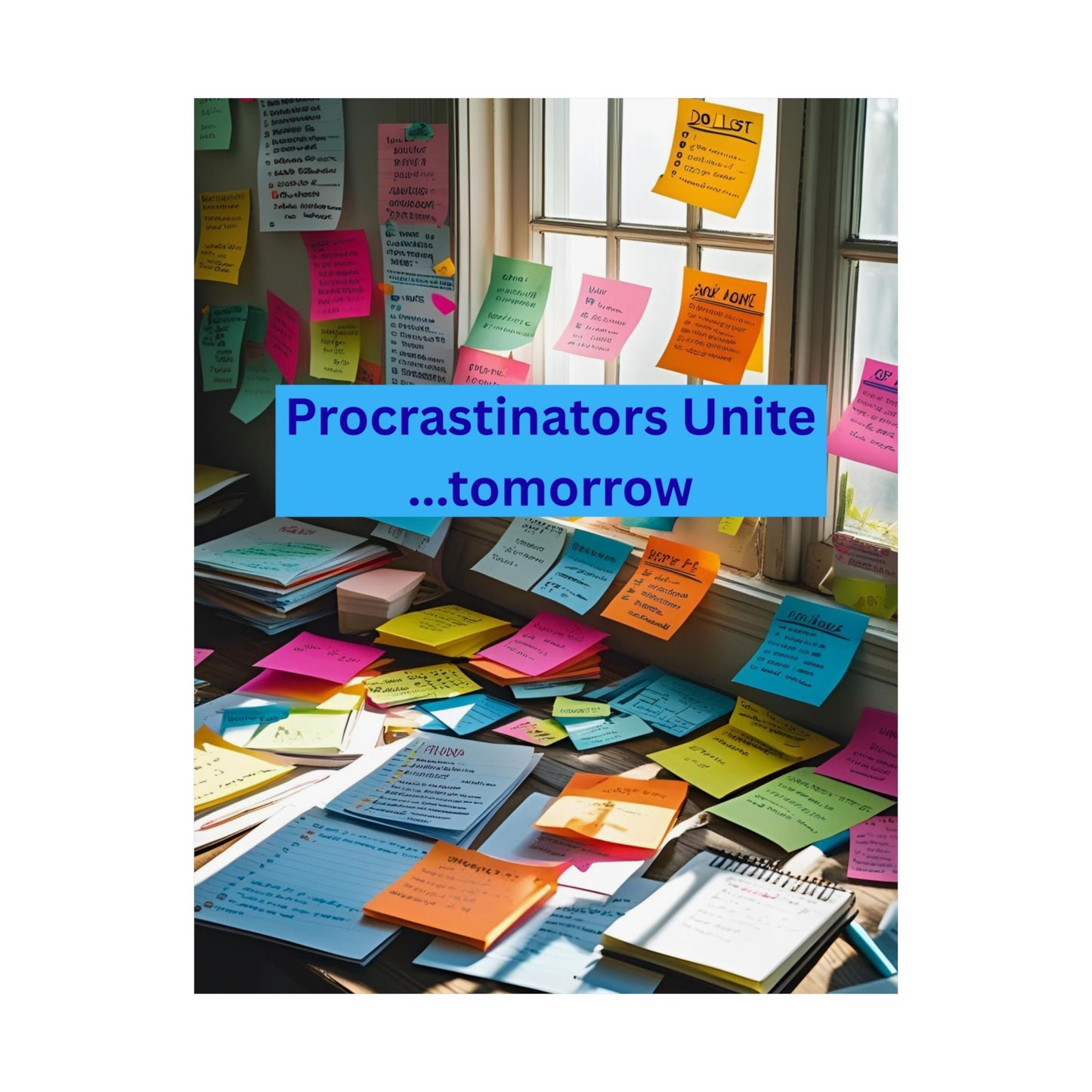 Procrastination Motivational Poster, Office Wall Art, Home Office Decor, Gift for Students, Quirky Humor Print