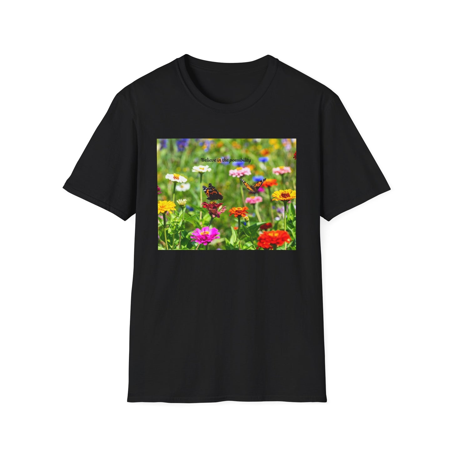 Vibrant Floral Butterfly T-Shirt - Nature Lover Gift, Spring Fashion, Eco-Friendly Apparel, Outdoor Wear, Garden Party Outfit