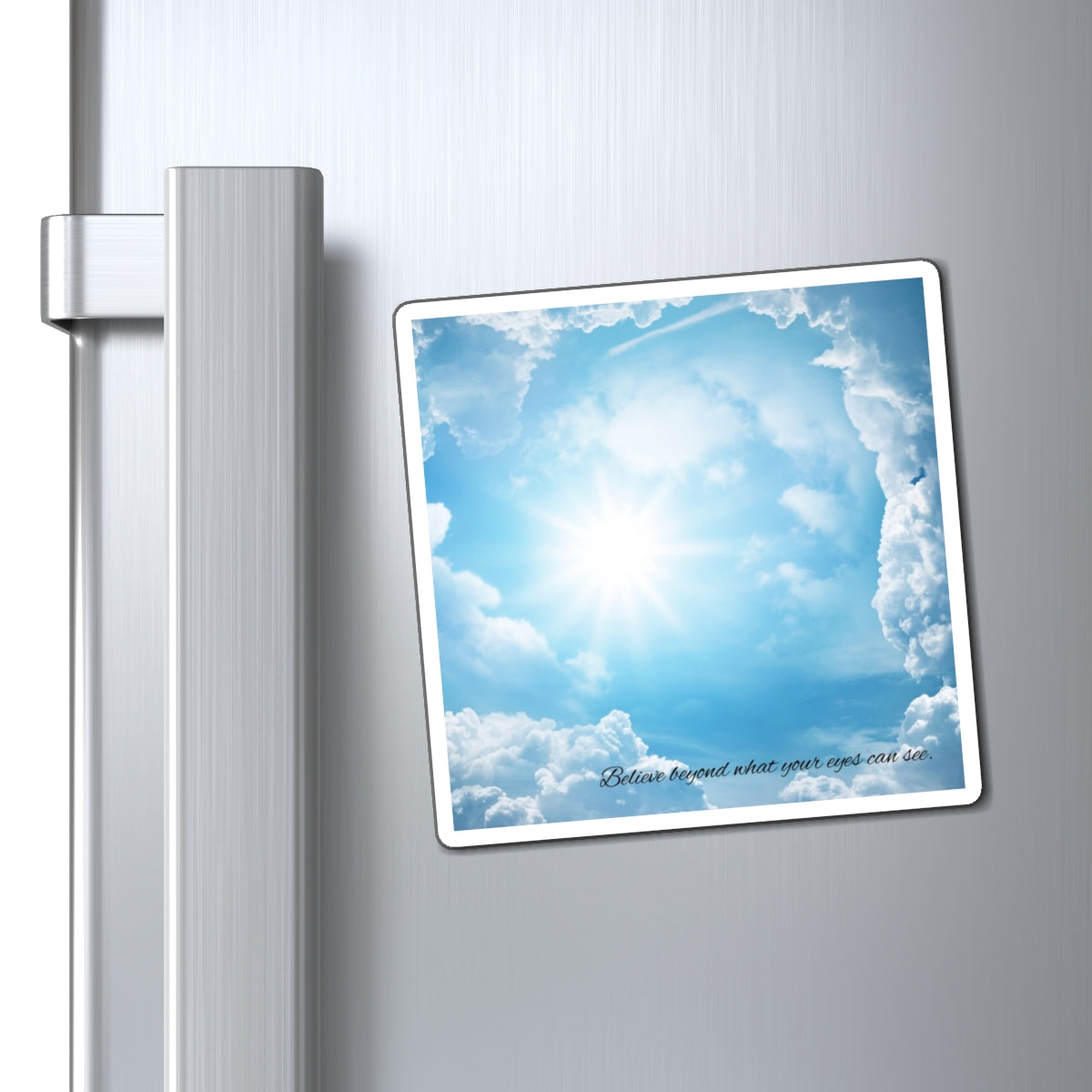 Inspirational Sky Magnet - Believe Beyond What Your Eyes Can See, Home Decor, Gift for Dreamers, Motivational Magnet, Sky Art