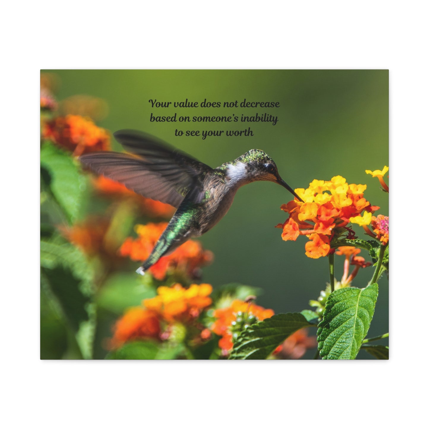 Inspirational Canvas Art, Hummingbird Decor, Motivational Wall Art, Home Office Decoration, Gift for Her