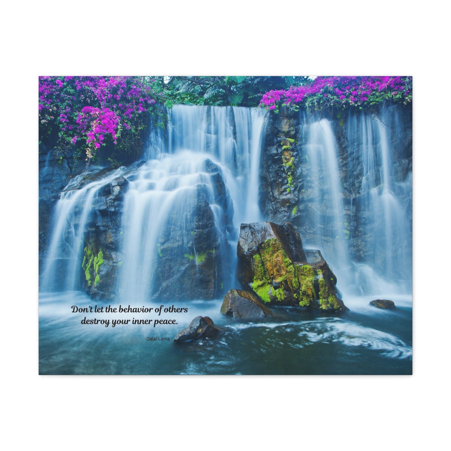 Waterfall Canvas Art Print, Inspirational Wall Decor, Meditation Wall Art, Serenity Home Decor, Gift for Mindfulness, Nature Artwork