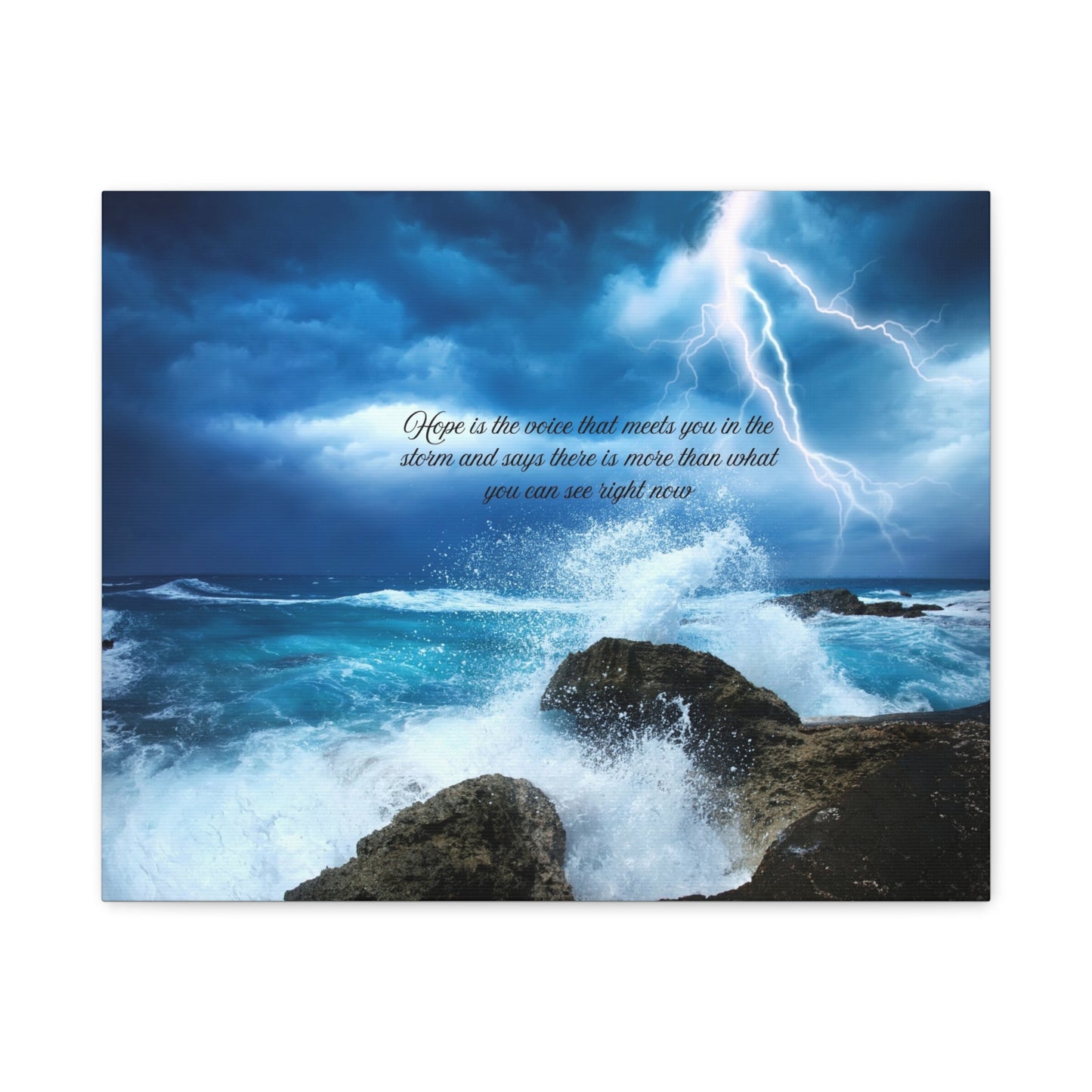 Inspirational Wall Art Canvas, Ocean Waves Decor, Stormy Skies Prints, Motivational Home Decor, Beach House Wall Art