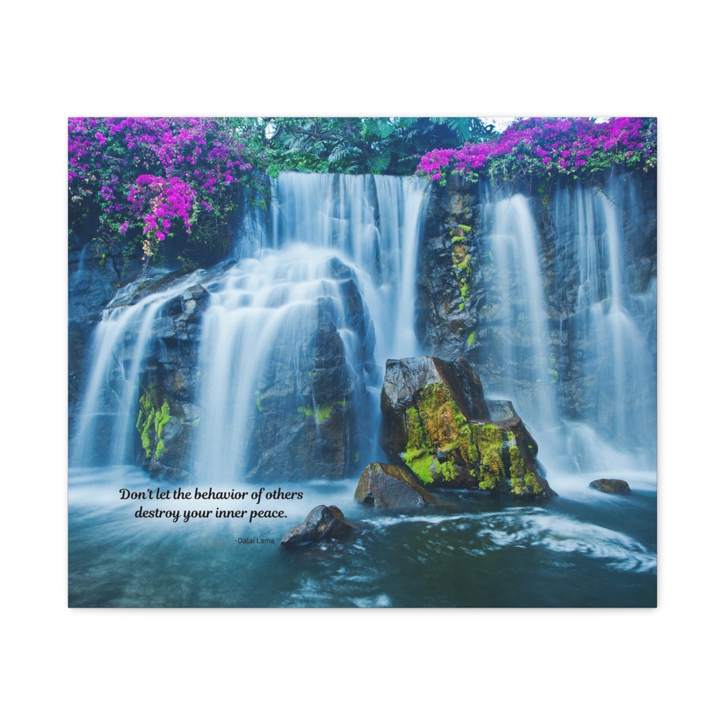 Waterfall Canvas Art Print, Inspirational Wall Decor, Meditation Wall Art, Serenity Home Decor, Gift for Mindfulness, Nature Artwork