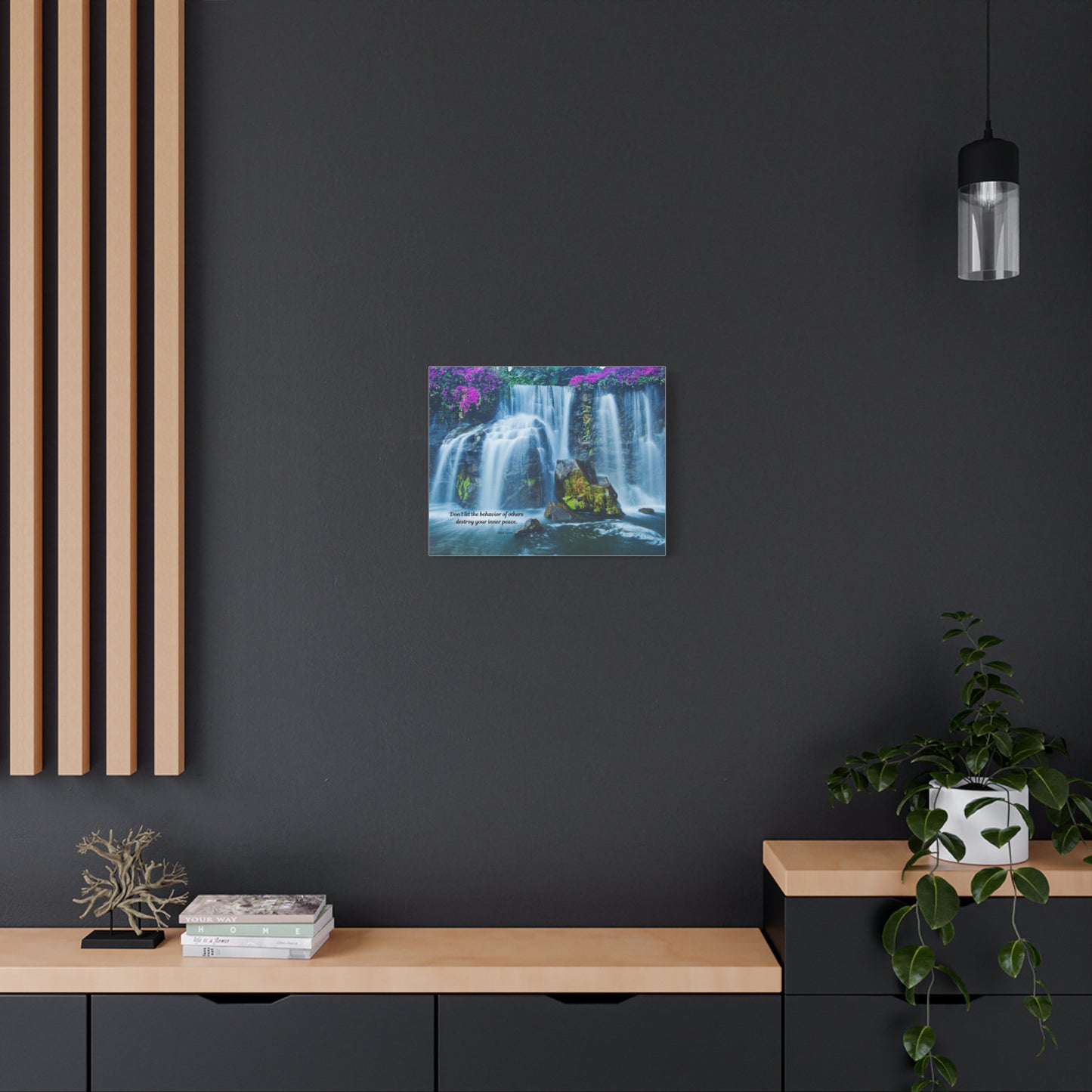 Waterfall Canvas Art Print, Inspirational Wall Decor, Meditation Wall Art, Serenity Home Decor, Gift for Mindfulness, Nature Artwork
