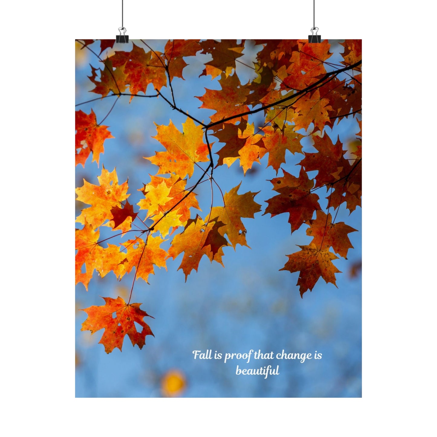 Autumn Quote Poster, Fall Wall Art, Matte Vertical Poster, Inspirational Home Decor, Seasonal Decoration