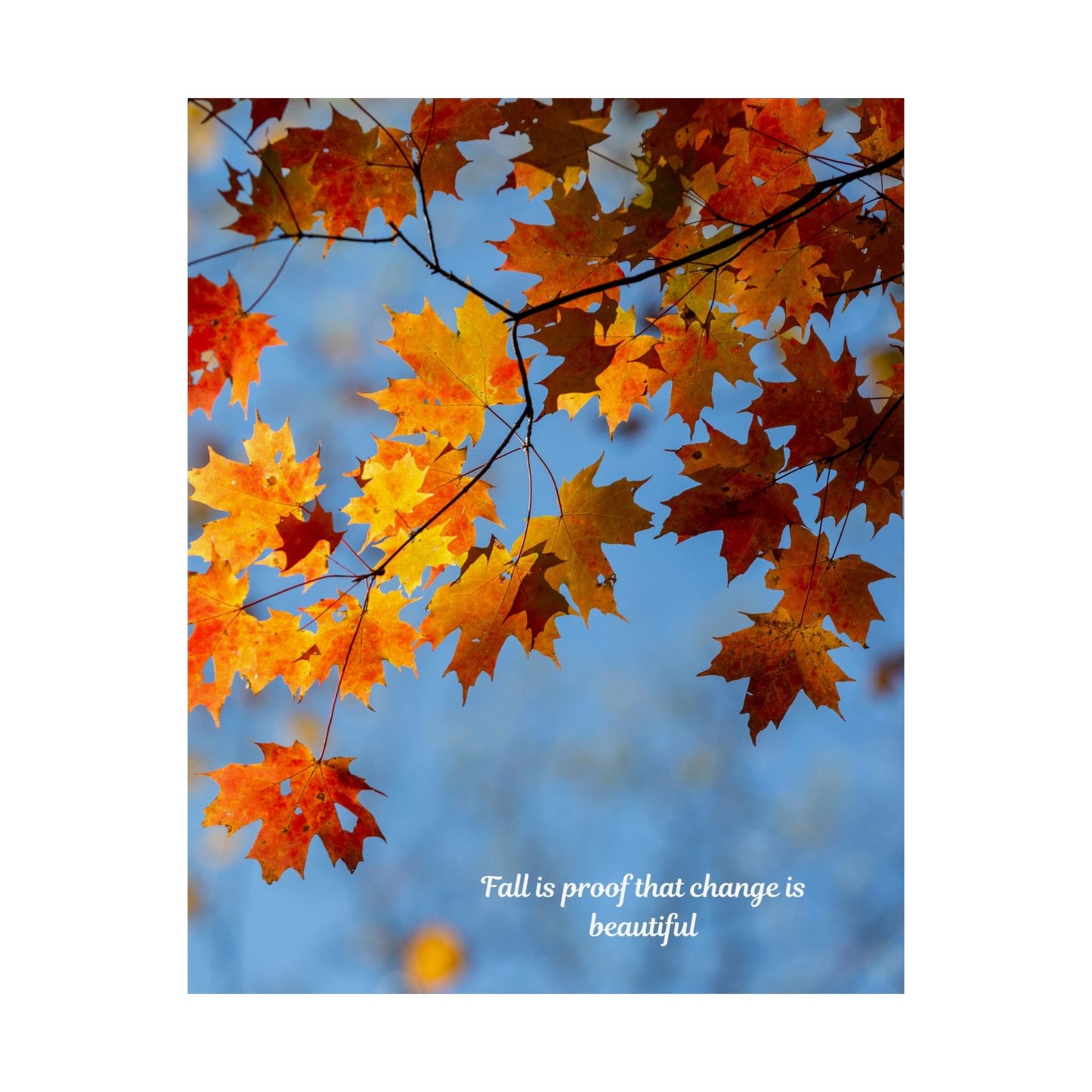 Autumn Quote Poster, Fall Wall Art, Matte Vertical Poster, Inspirational Home Decor, Seasonal Decoration