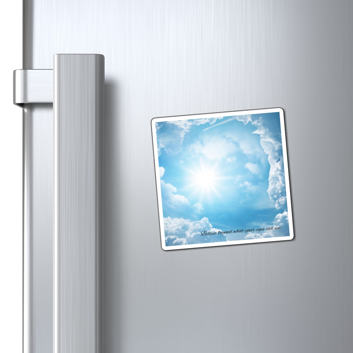 Inspirational Sky Magnet - Believe Beyond What Your Eyes Can See, Home Decor, Gift for Dreamers, Motivational Magnet, Sky Art