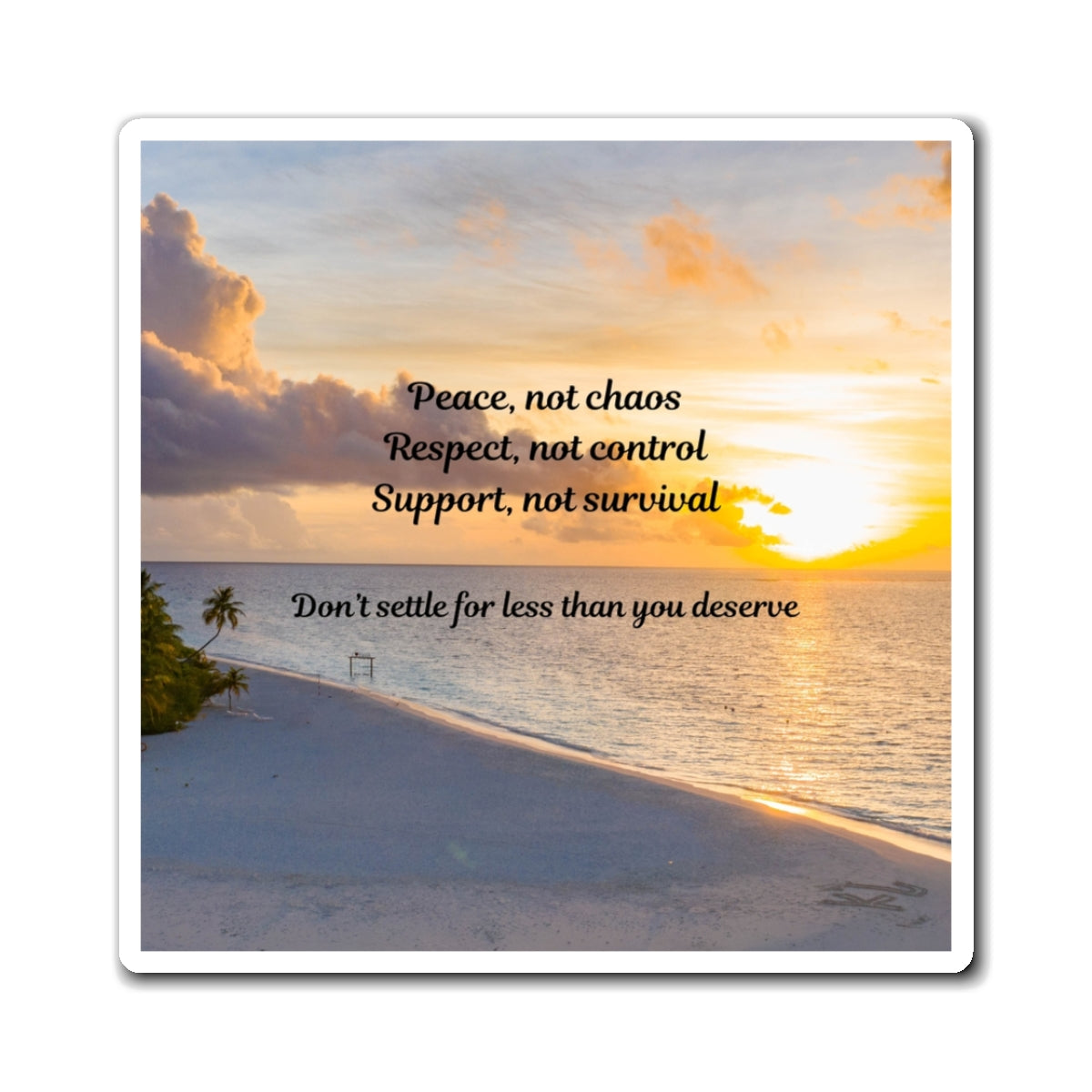 Inspirational Quote Magnets, Motivational Fridge Decor, Positive Affirmation Gift, Beach Sunset Art, Home Office Inspiration