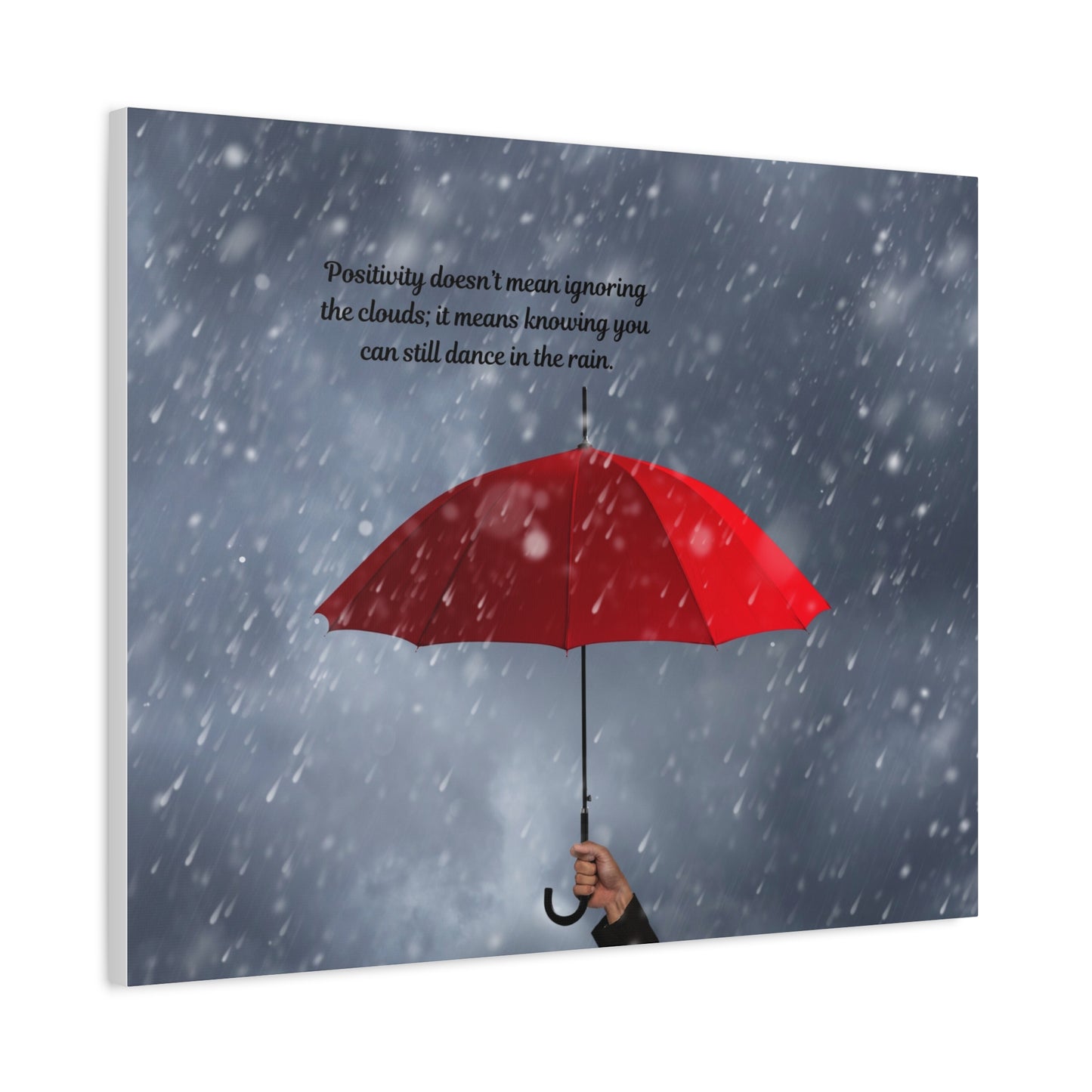 Inspirational Wall Art, Dance in the Rain Umbrella Canvas, Motivational Decor, Home Office Art, Gift for Friends, Positive Quote