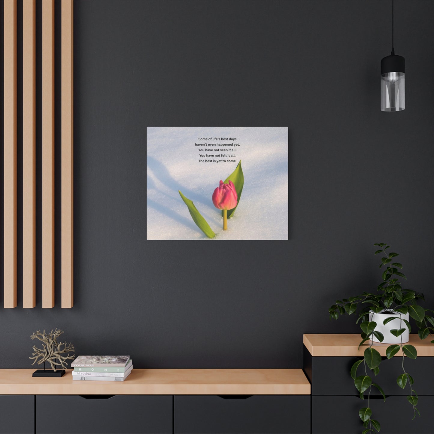 Canvas Wall Art – Inspirational Tulip Quote "Some of life's best days..."