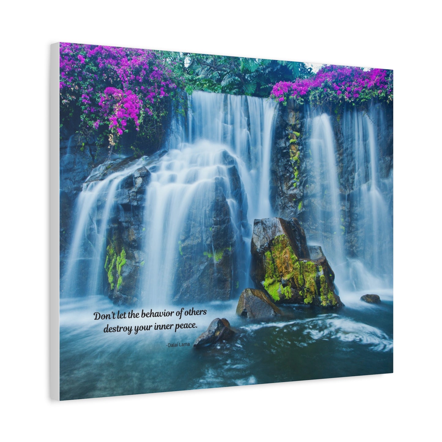 Waterfall Canvas Art Print, Inspirational Wall Decor, Meditation Wall Art, Serenity Home Decor, Gift for Mindfulness, Nature Artwork