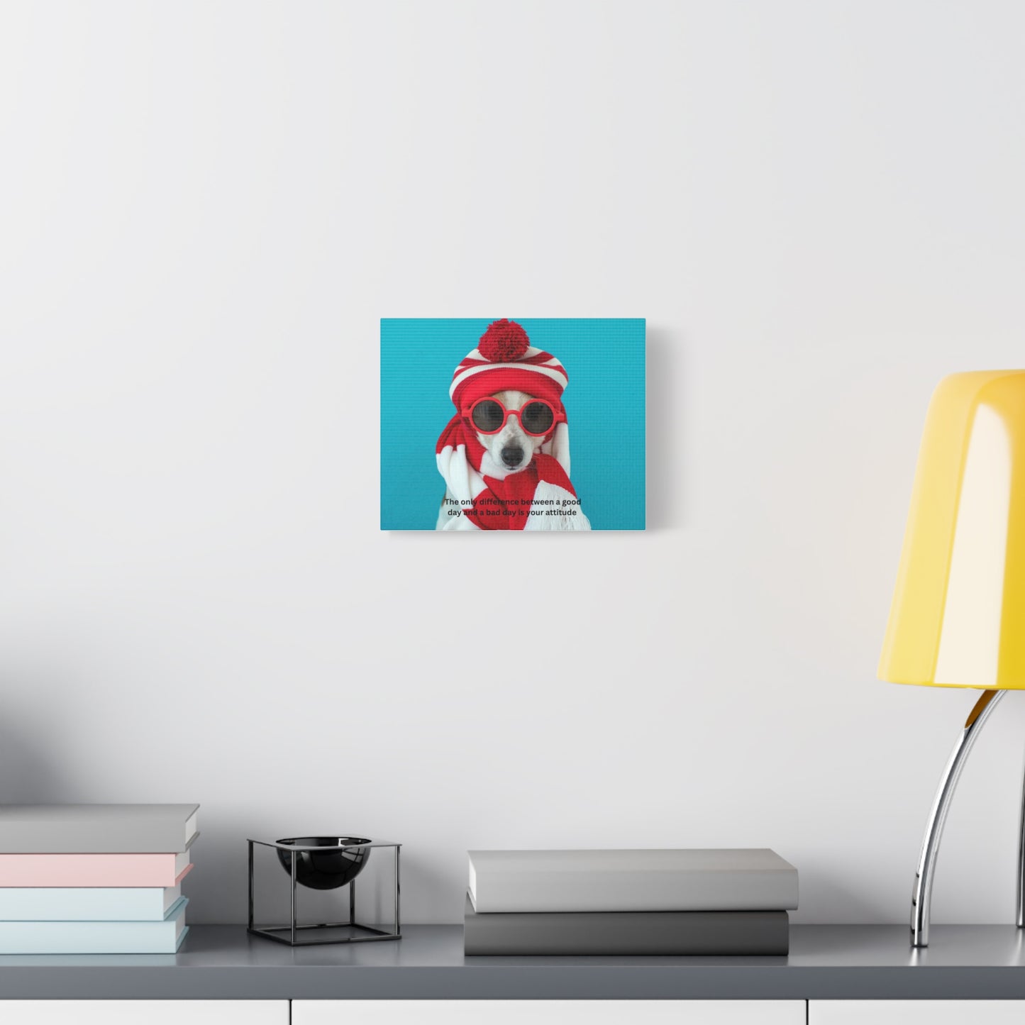 Whimsical Dog Canvas Art, Animal Lover, Inspirational Quote, Puppy Power
