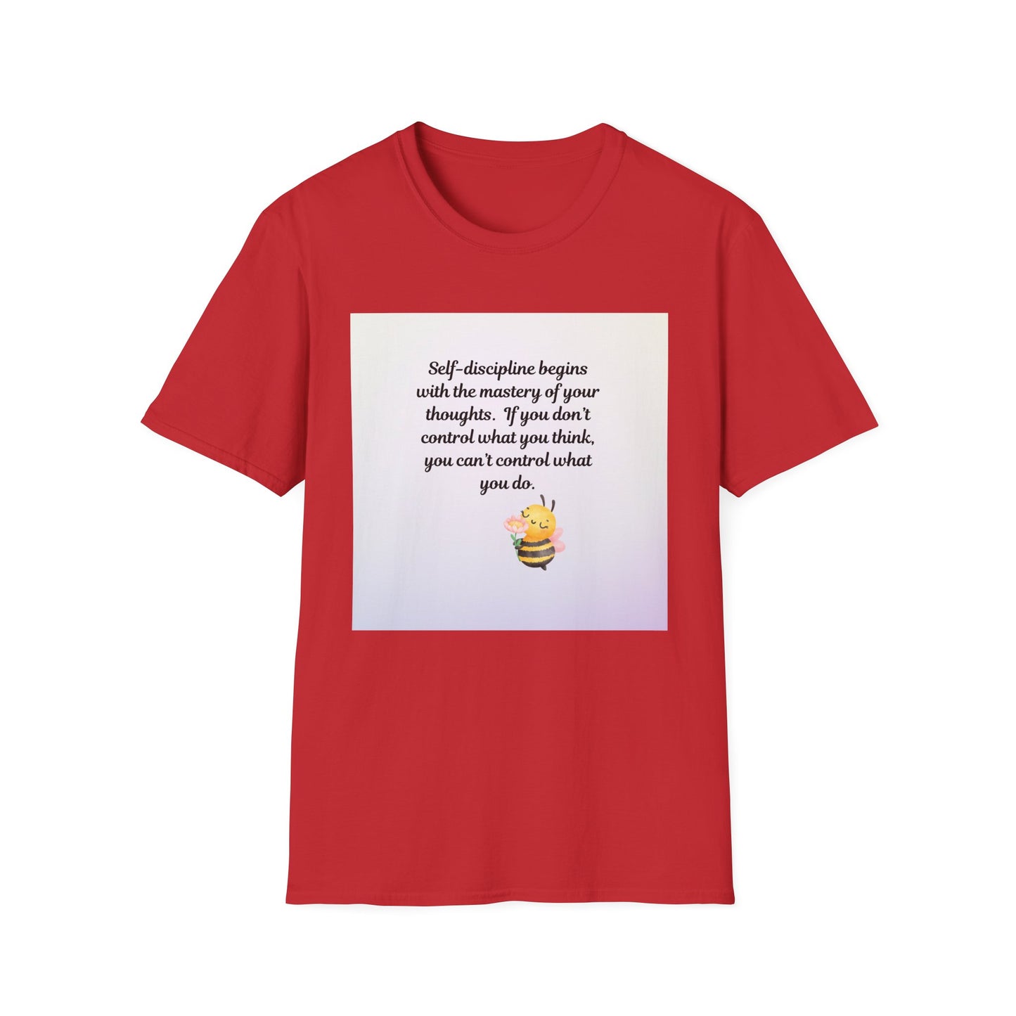 Inspirational Quote Softstyle T-Shirt, Motivational Tee, Gift for Fitness Lovers, Self-Discipline Shirt, Casual Wear