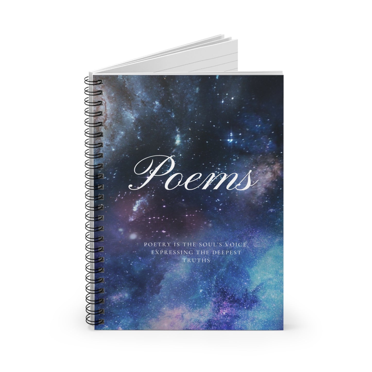 Galactic Poetry Spiral Notebook - Ruled Line, Writing Journal, Dream Journal, Gift for Poets, Cosmic Notebook