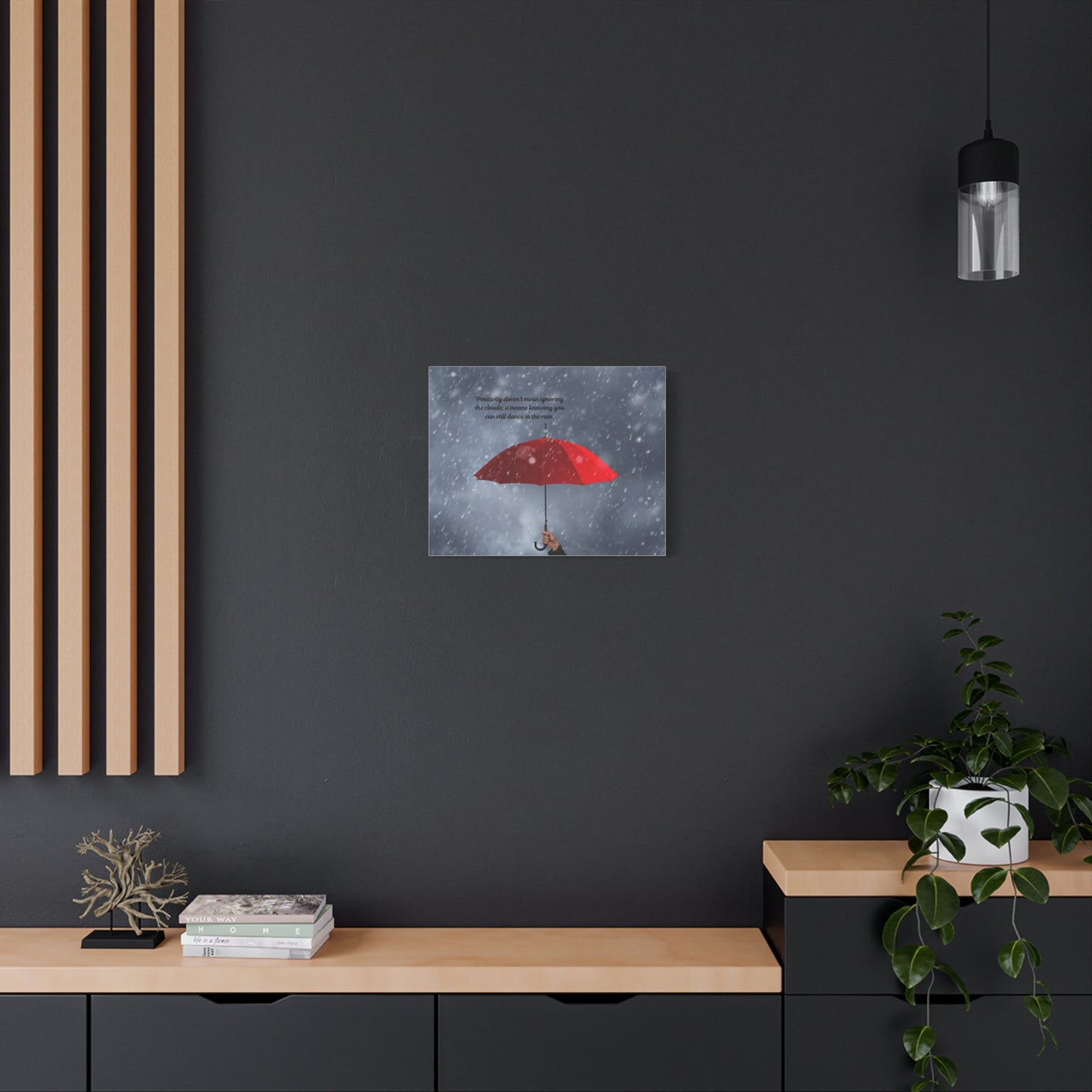 Inspirational Wall Art, Dance in the Rain Umbrella Canvas, Motivational Decor, Home Office Art, Gift for Friends, Positive Quote