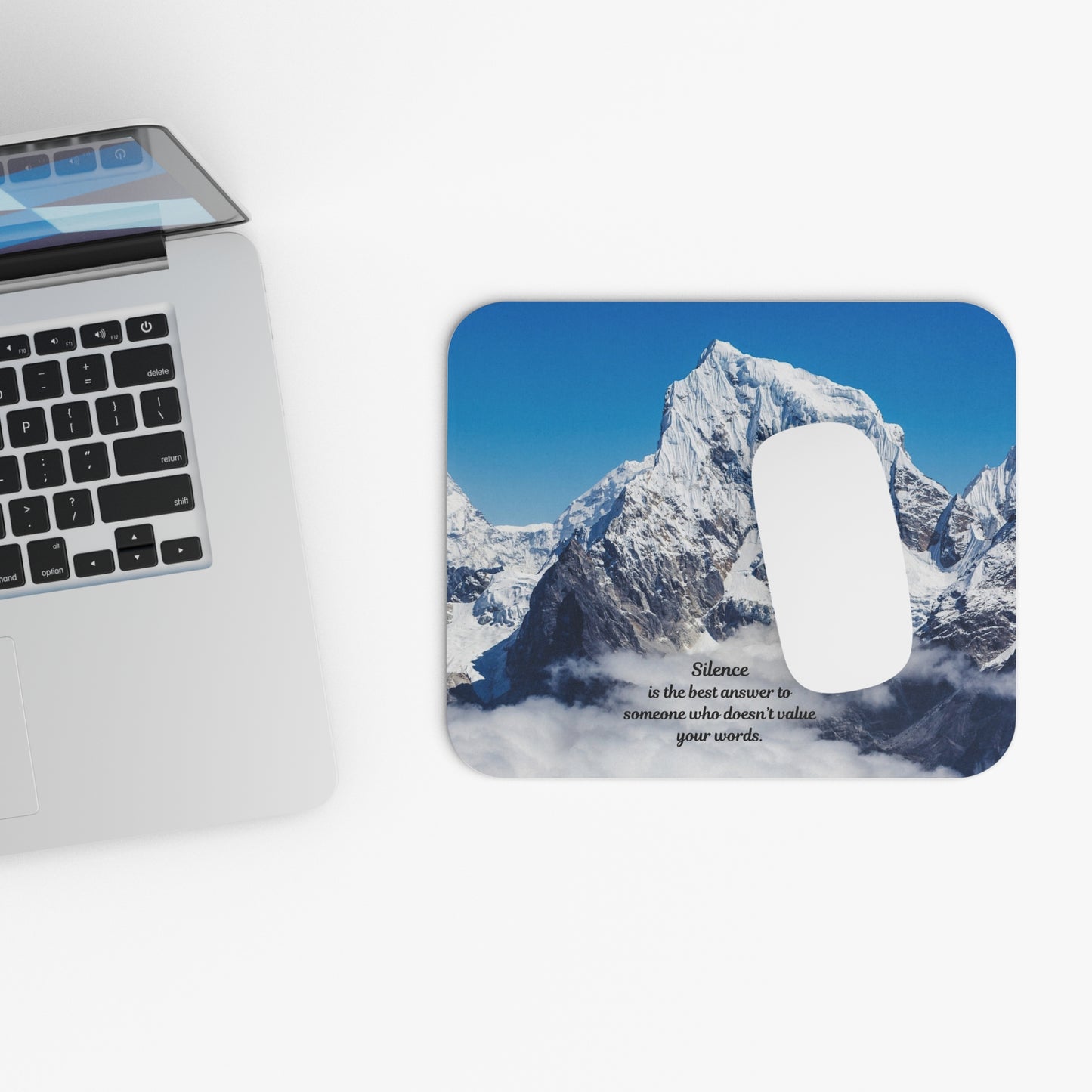 Mountain Serenity Mouse Pad, Inspirational Desk Accessory, Office Decor, Gift for Him/Her, Work From Home Essential