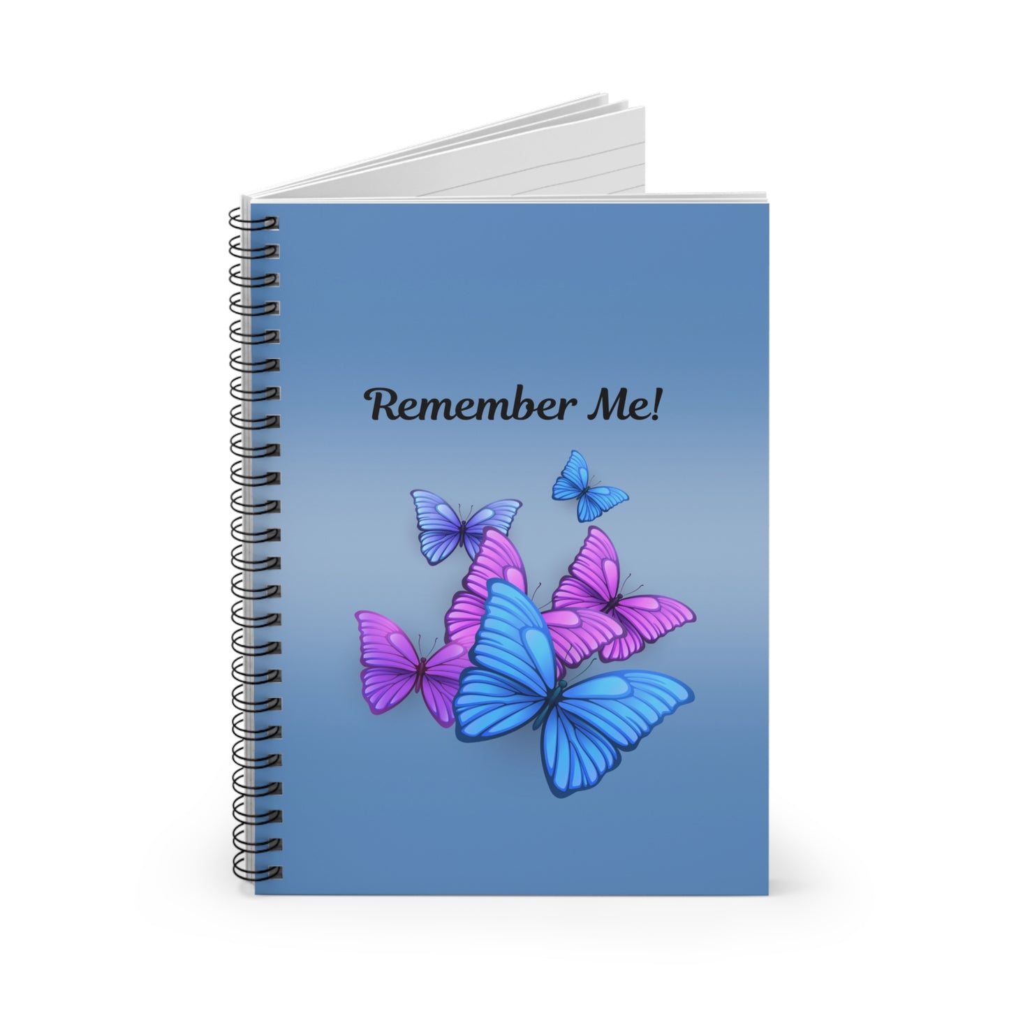 Butterfly-Inspired Spiral Notebook - Remember Me! | Journal, School Supplies, Stationery, Gift, Writing