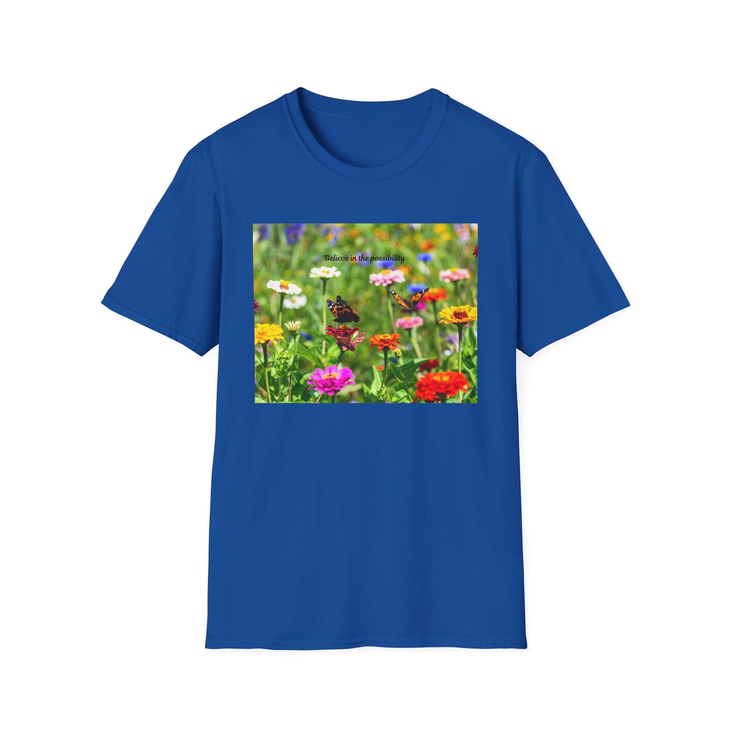 Vibrant Floral Butterfly T-Shirt - Nature Lover Gift, Spring Fashion, Eco-Friendly Apparel, Outdoor Wear, Garden Party Outfit