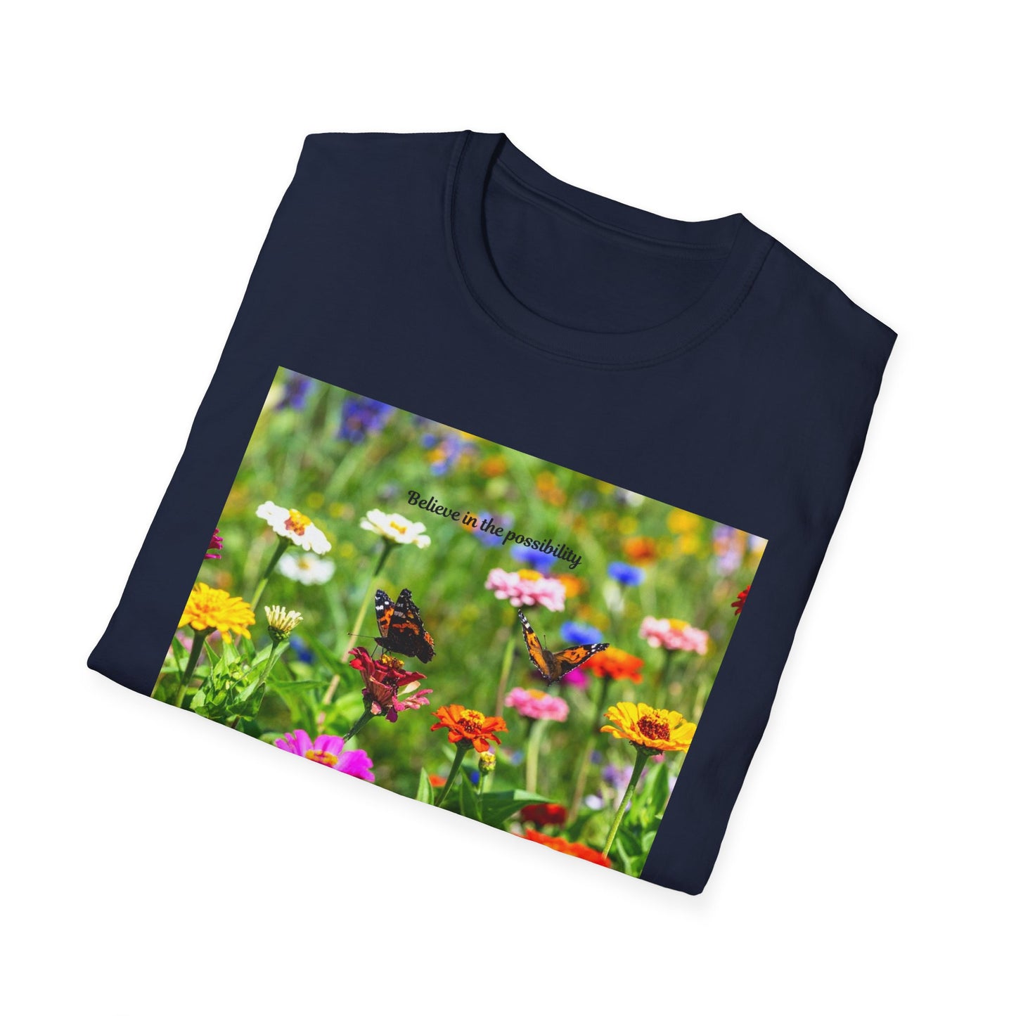 Vibrant Floral Butterfly T-Shirt - Nature Lover Gift, Spring Fashion, Eco-Friendly Apparel, Outdoor Wear, Garden Party Outfit