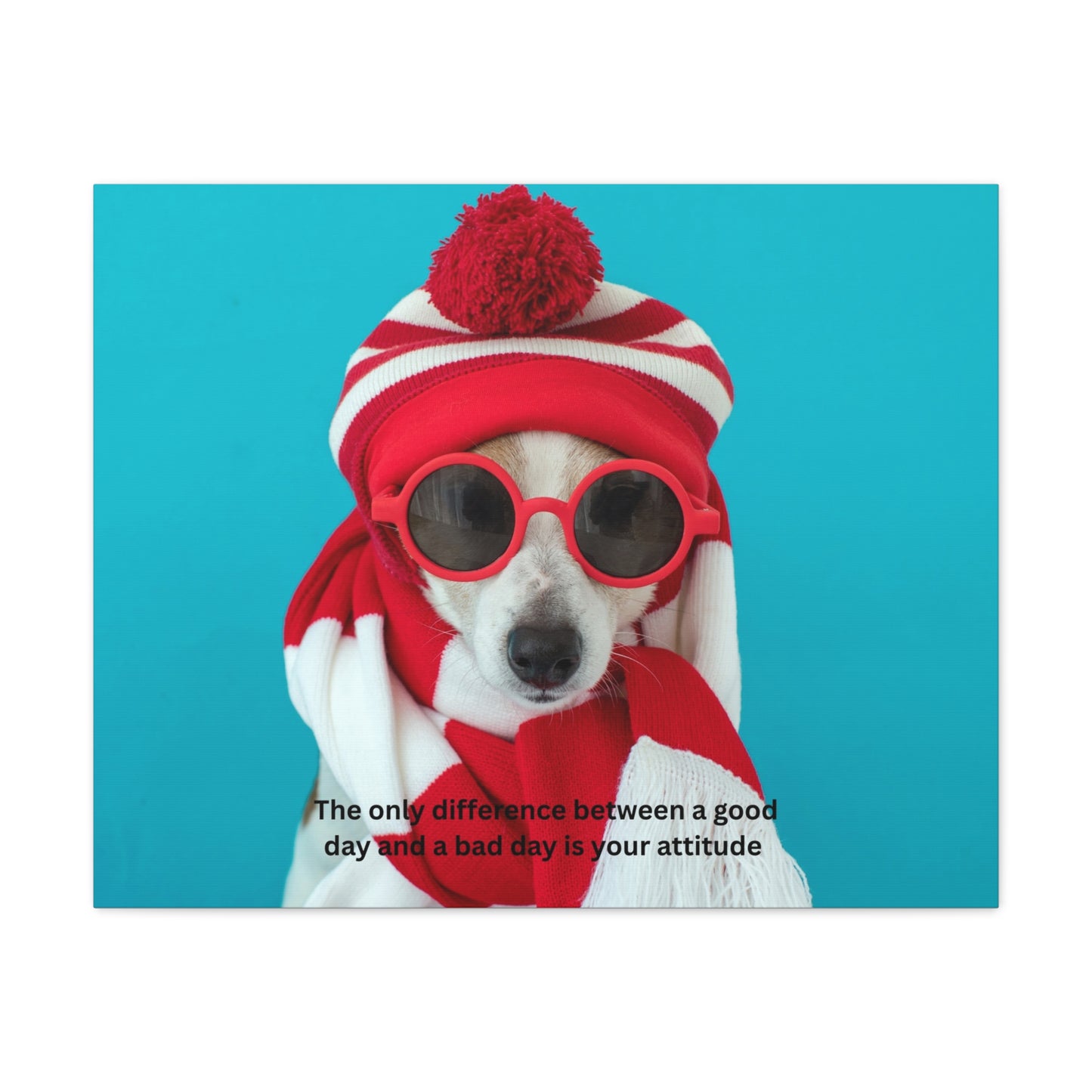 Whimsical Dog Canvas Art, Animal Lover, Inspirational Quote, Puppy Power