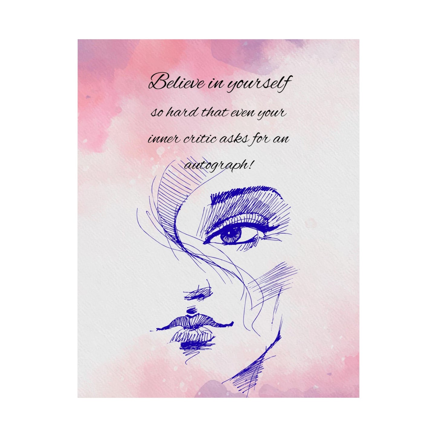 Motivational Art Print, Wall Decor, Inspirational Gift, Self-Love Poster, Pink Aesthetic Design