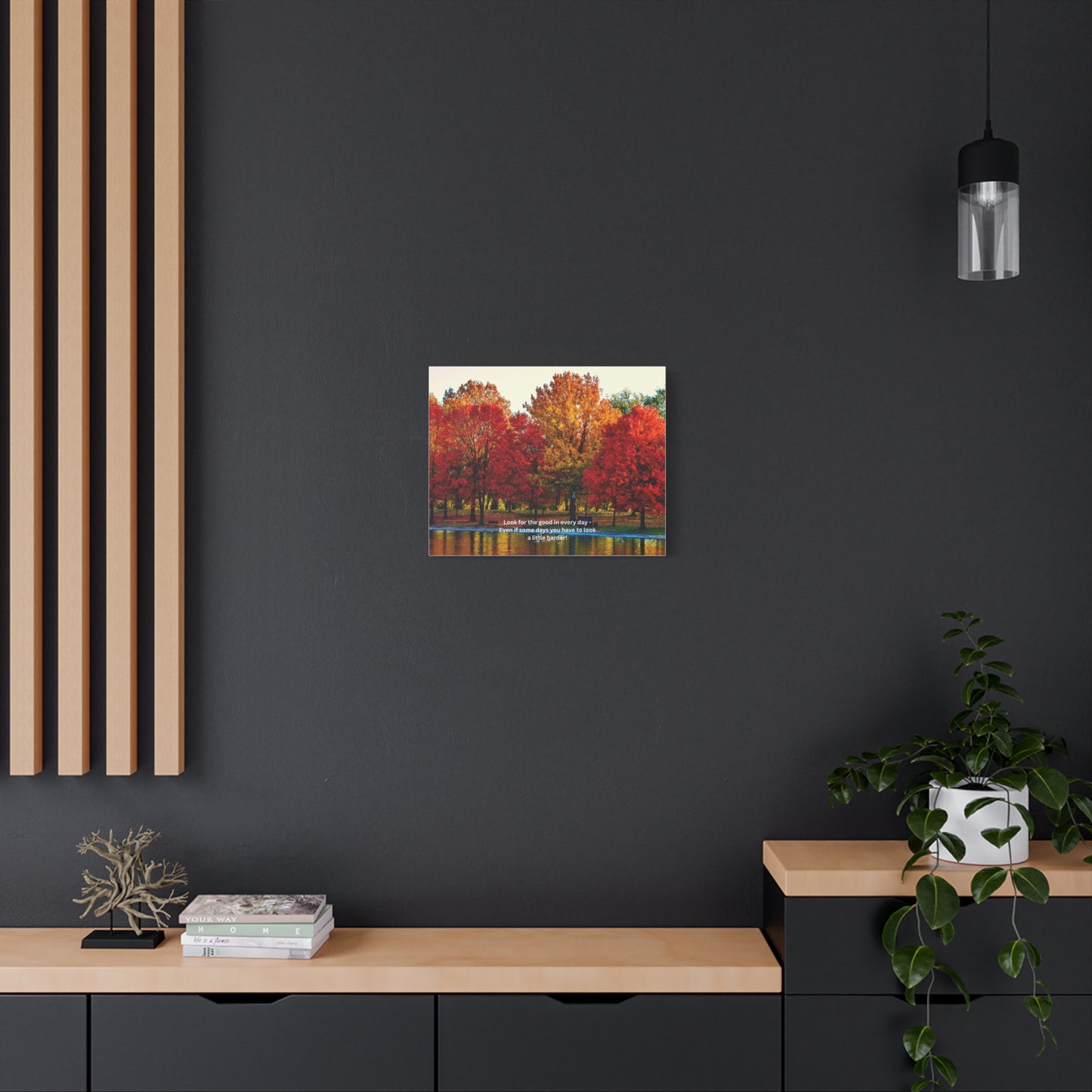 Inspirational Canvas Wall Art, Nature Decor, Positive Quote Print, Home Office Decoration, Fall Landscape