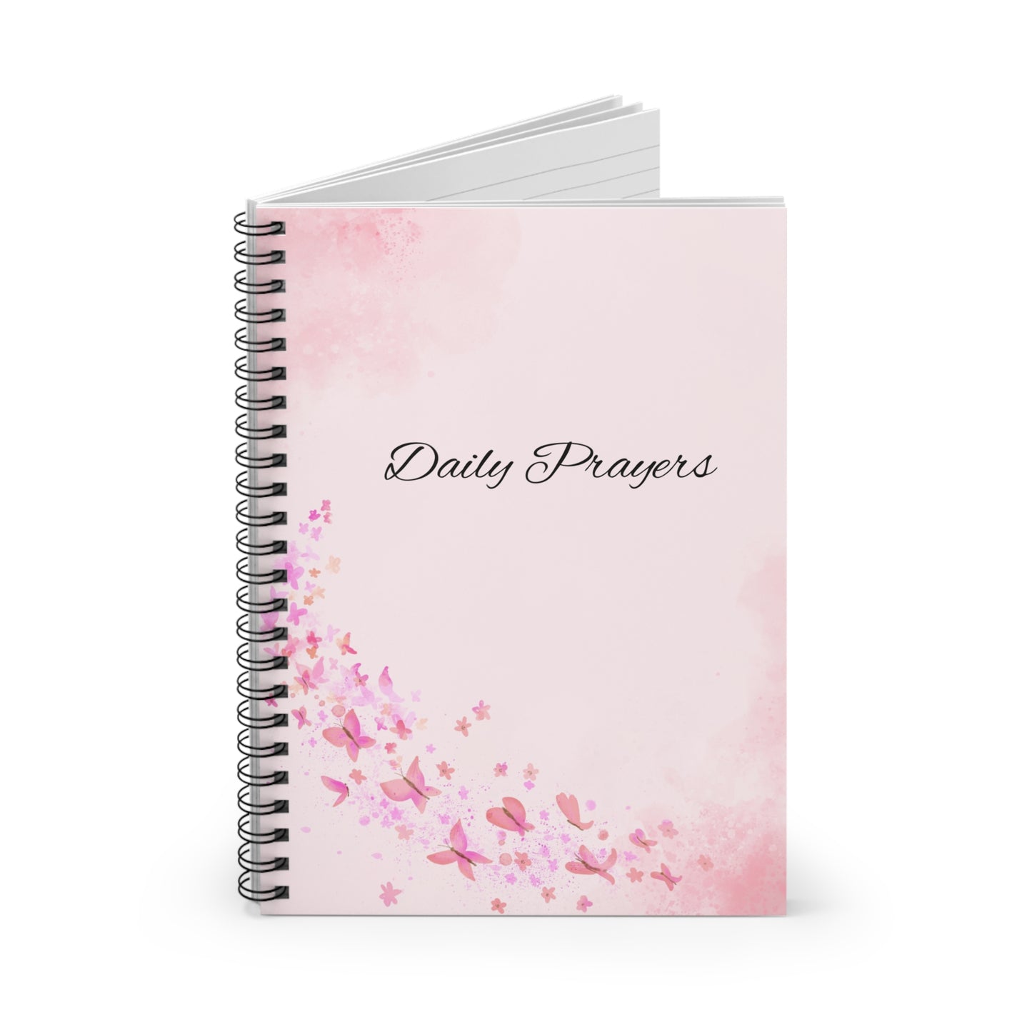 Praying Butterfly Spiral Notebook - Daily Prayers, Journal, Prayer Journal, Cute Stationery, Gift for Her, Floral Design