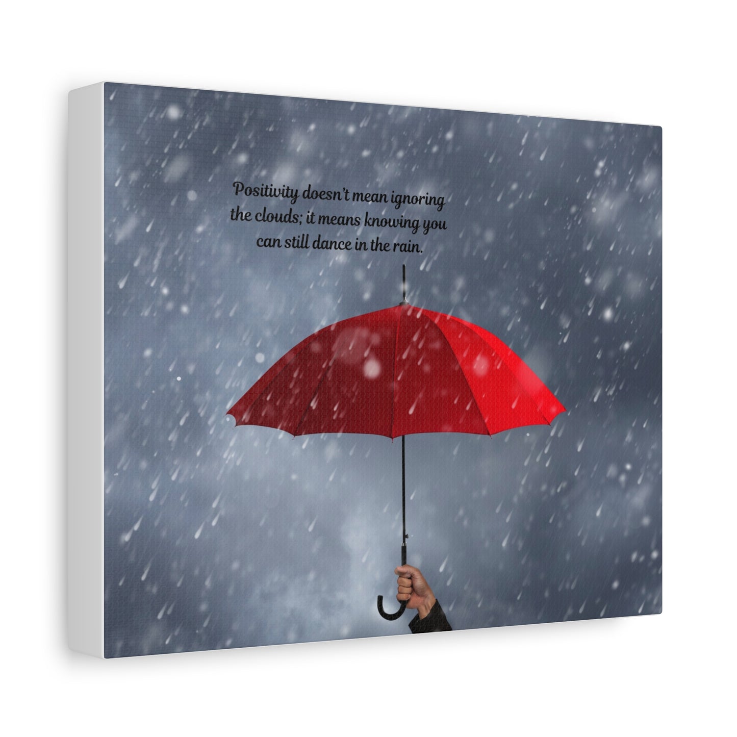 Inspirational Wall Art, Dance in the Rain Umbrella Canvas, Motivational Decor, Home Office Art, Gift for Friends, Positive Quote