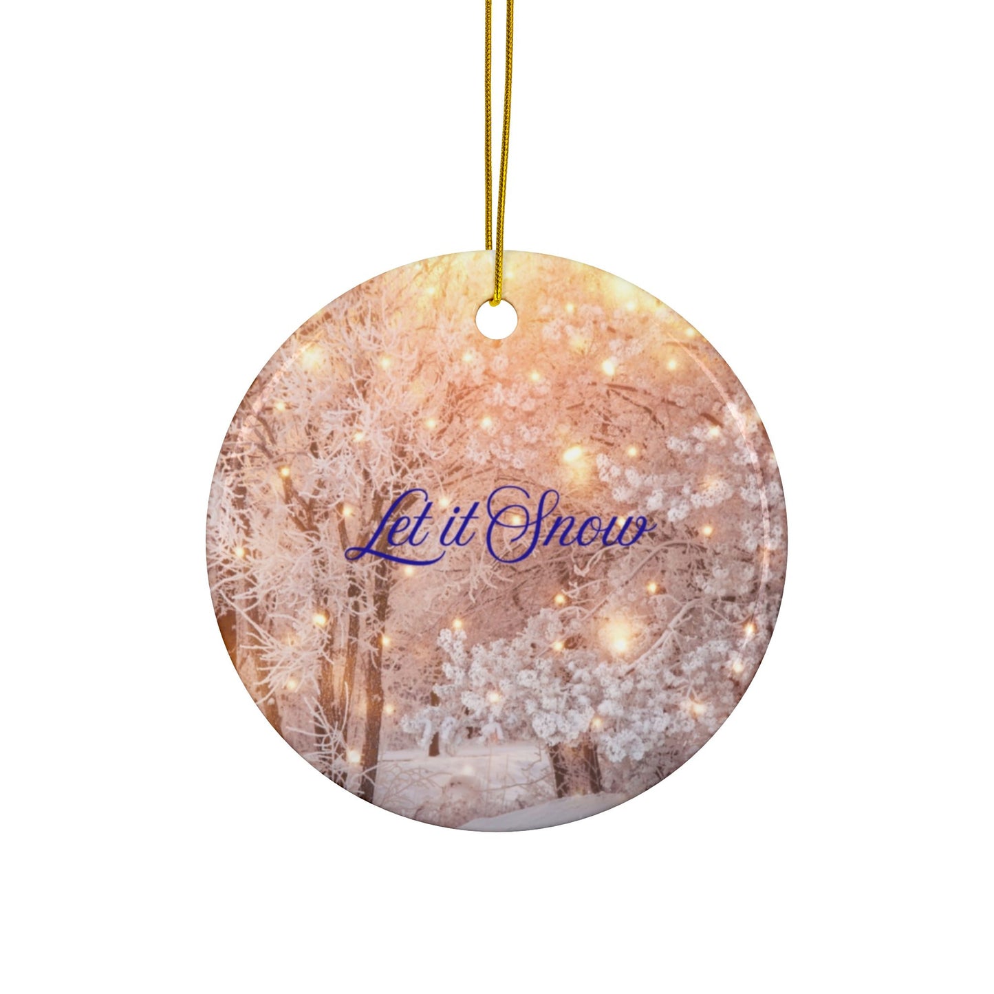 Ceramic Ornaments, Winter Decor, Let it Snow, Holiday Decor, Christmas Tree Ornaments, Double-Sided Decorations, Perfect Gift