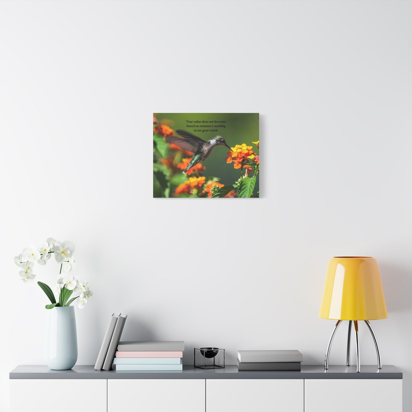 Inspirational Canvas Art, Hummingbird Decor, Motivational Wall Art, Home Office Decoration, Gift for Her
