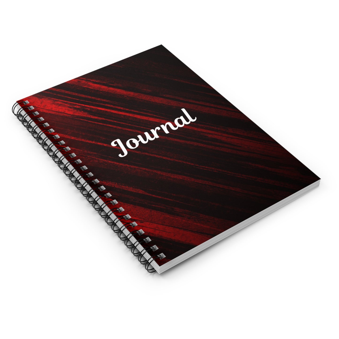 Elegant Ruled Spiral Notebook, Journal, Minimalist Notebook, Teacher Supplies, Gift for Students, Travel Journal, Black and Red Design
