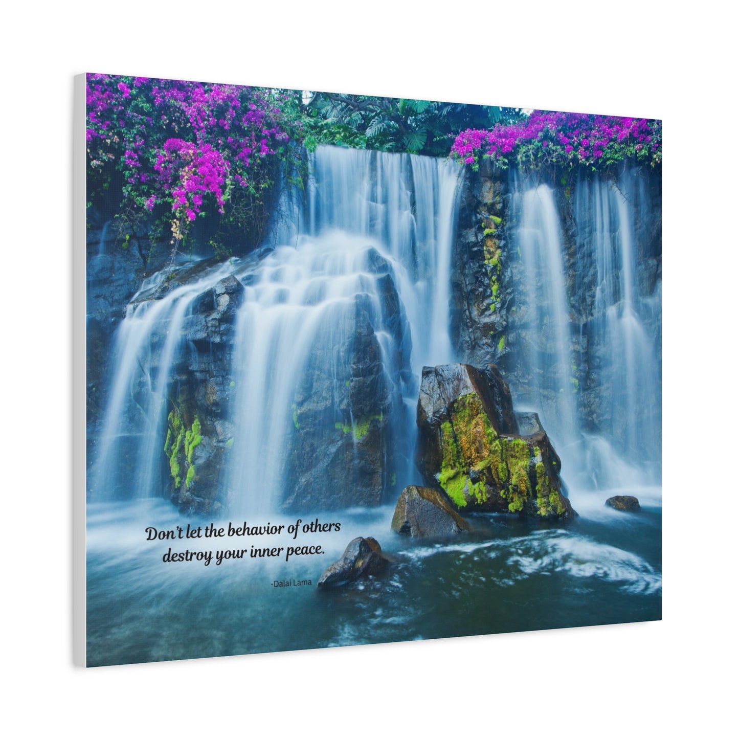 Waterfall Canvas Art Print, Inspirational Wall Decor, Meditation Wall Art, Serenity Home Decor, Gift for Mindfulness, Nature Artwork