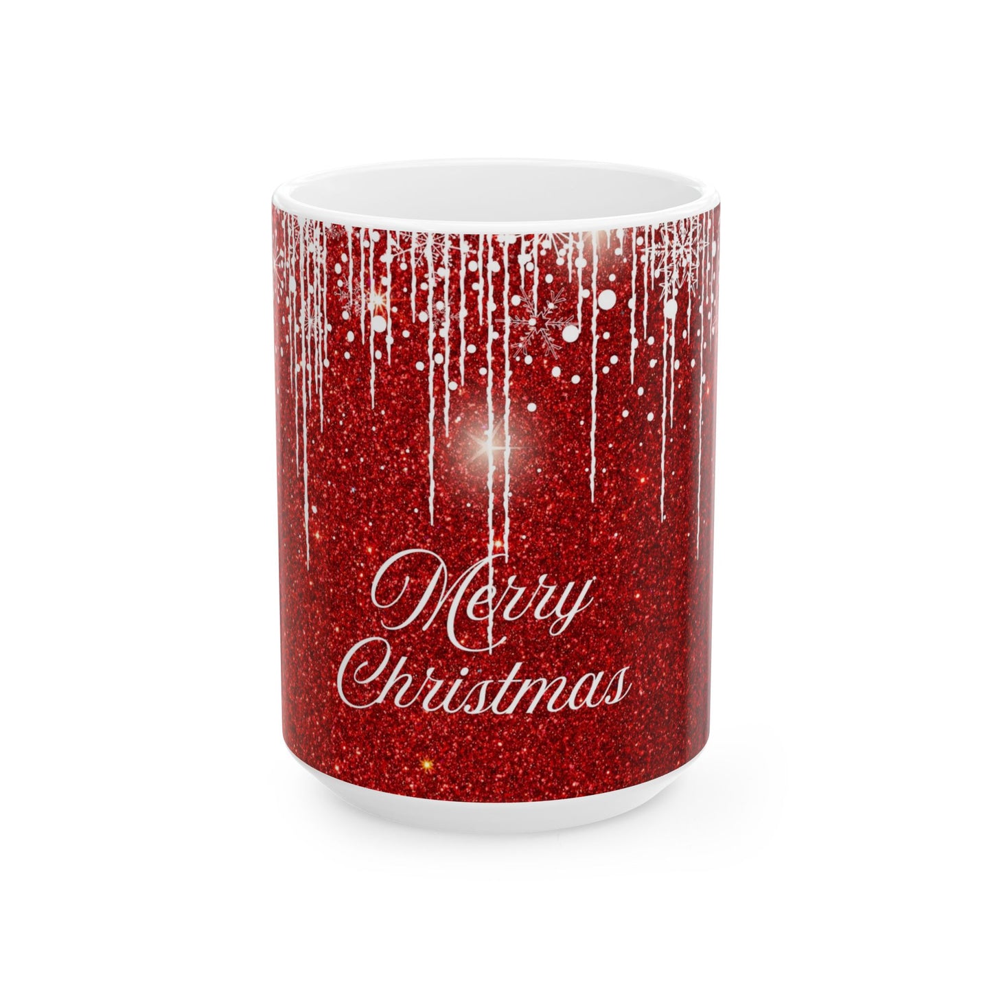 Sparkling Christmas Mug, Holiday Gift, Festive Coffee Cup, Merry Christmas, Glitter Red Coffee Mug, Seasonal Decor, 11oz 15oz