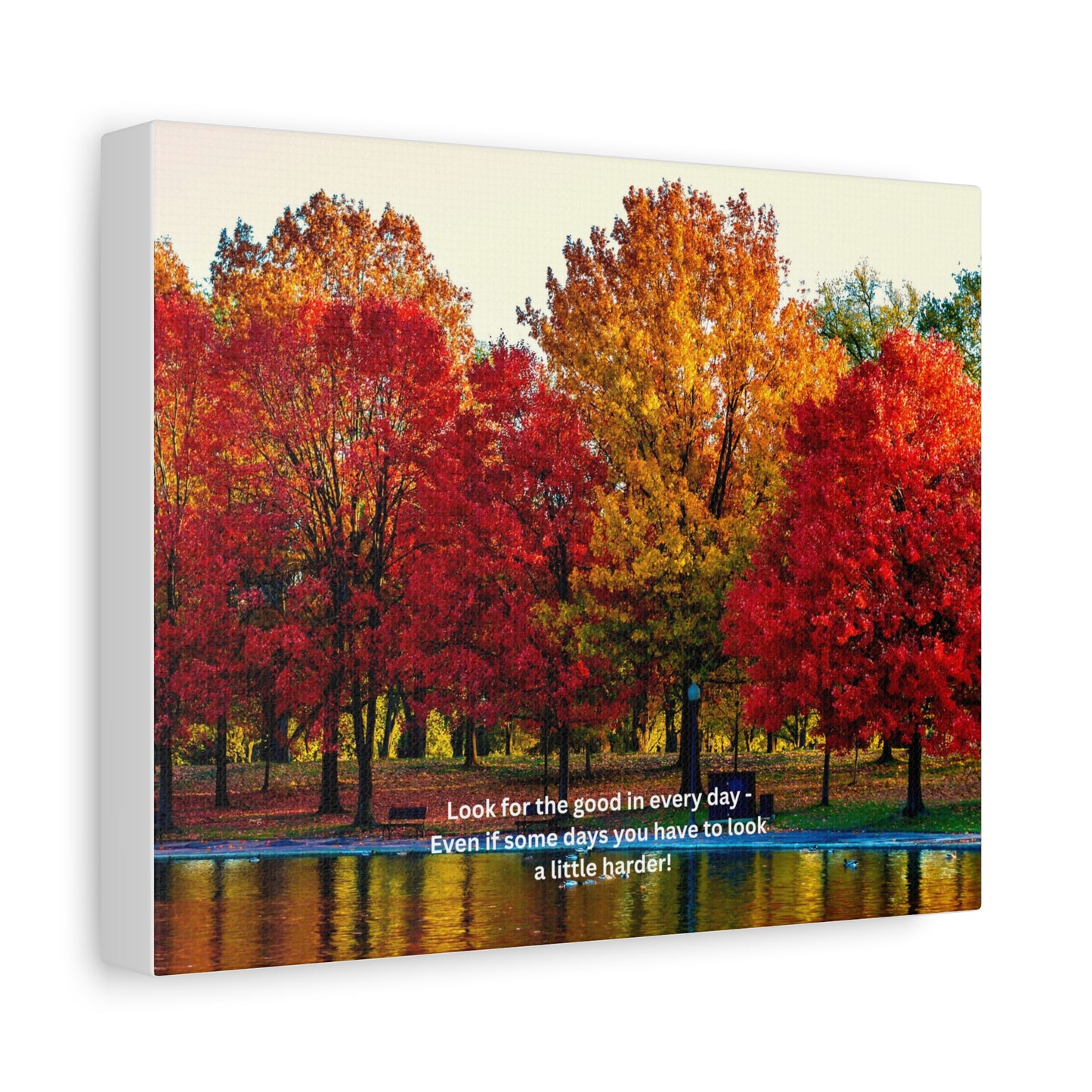 Inspirational Canvas Wall Art, Nature Decor, Positive Quote Print, Home Office Decoration, Fall Landscape
