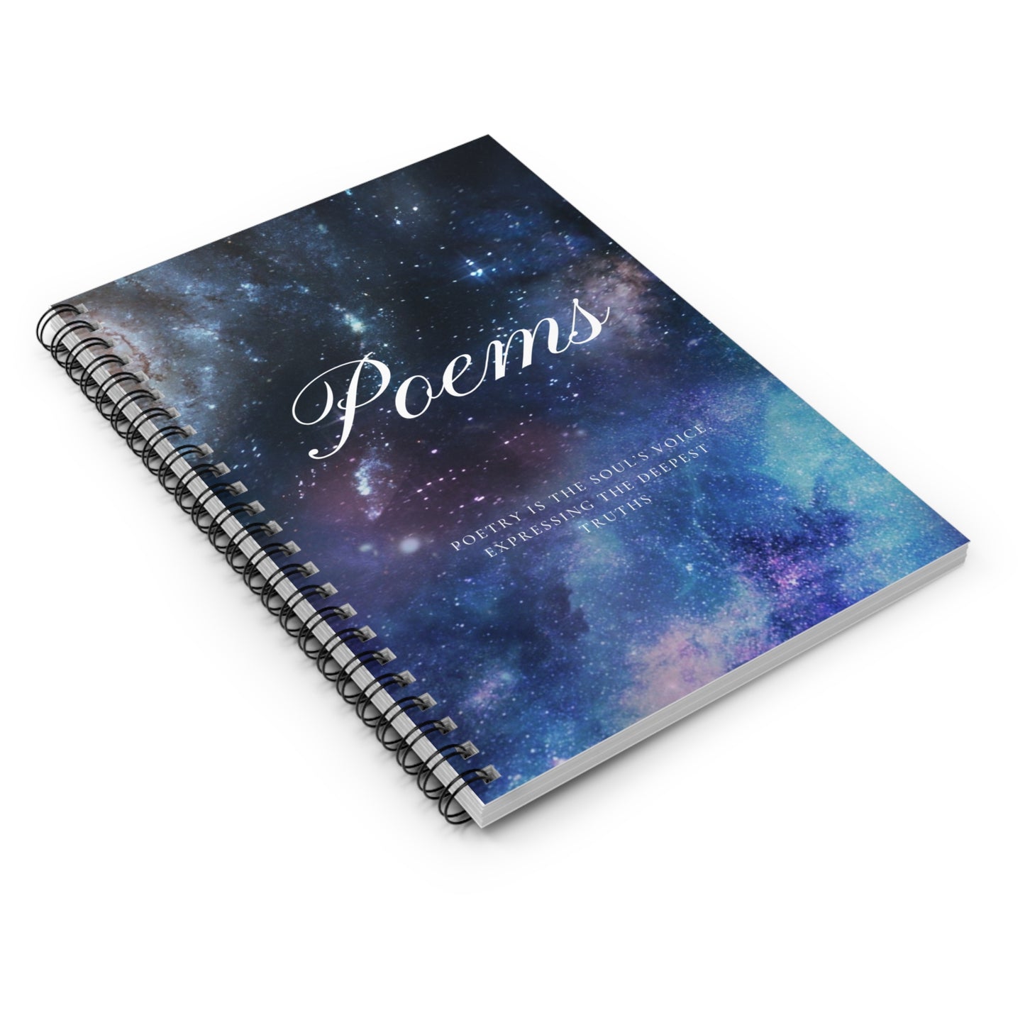 Galactic Poetry Spiral Notebook - Ruled Line, Writing Journal, Dream Journal, Gift for Poets, Cosmic Notebook