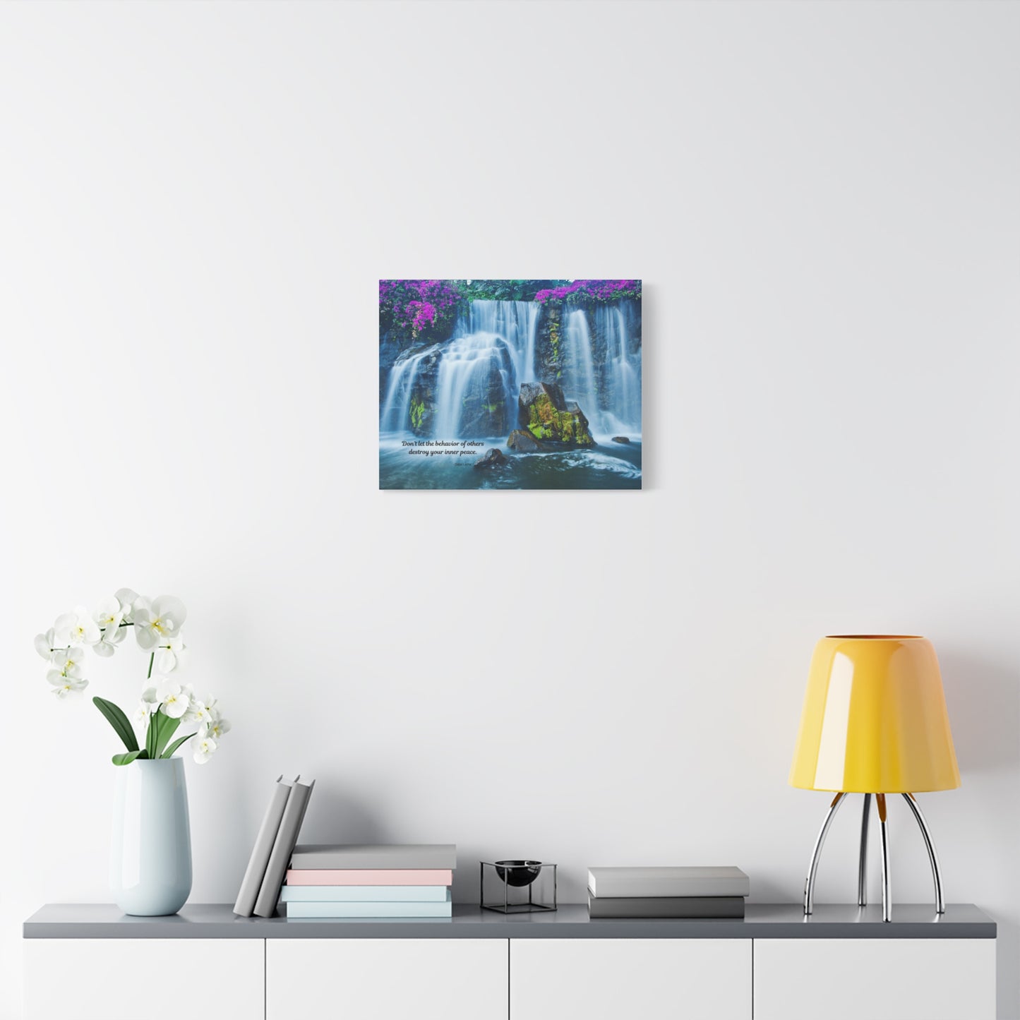 Waterfall Canvas Art Print, Inspirational Wall Decor, Meditation Wall Art, Serenity Home Decor, Gift for Mindfulness, Nature Artwork