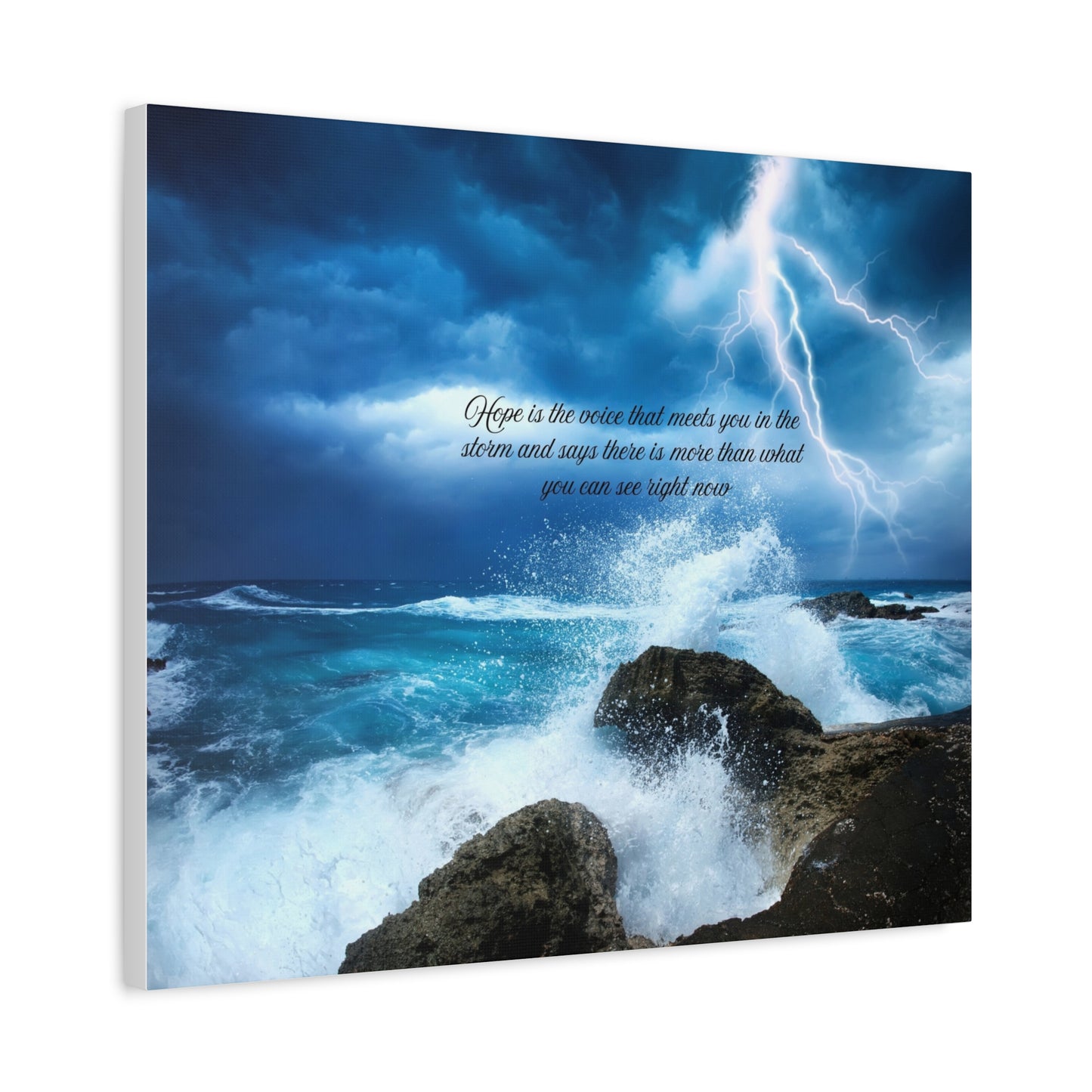 Inspirational Wall Art Canvas, Ocean Waves Decor, Stormy Skies Prints, Motivational Home Decor, Beach House Wall Art