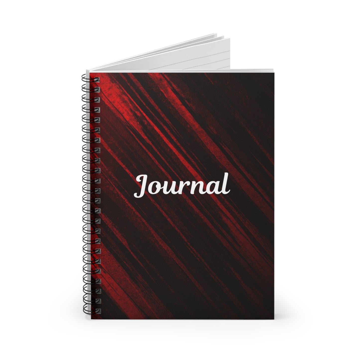Elegant Ruled Spiral Notebook, Journal, Minimalist Notebook, Teacher Supplies, Gift for Students, Travel Journal, Black and Red Design