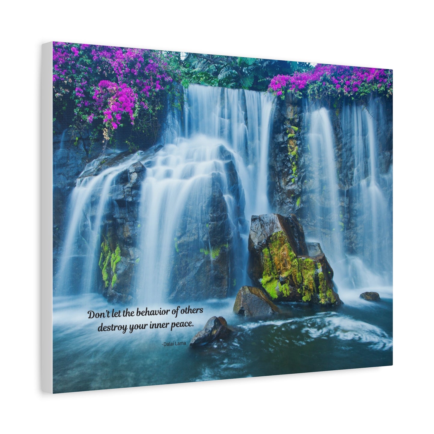 Waterfall Canvas Art Print, Inspirational Wall Decor, Meditation Wall Art, Serenity Home Decor, Gift for Mindfulness, Nature Artwork