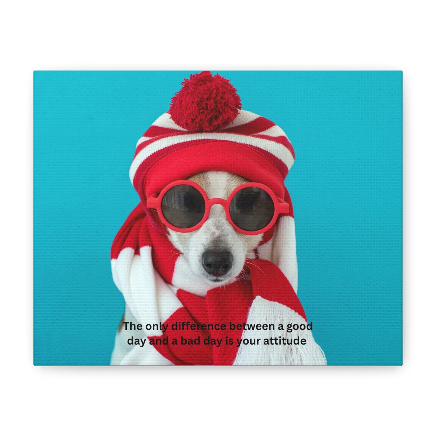 Whimsical Dog Canvas Art, Animal Lover, Inspirational Quote, Puppy Power
