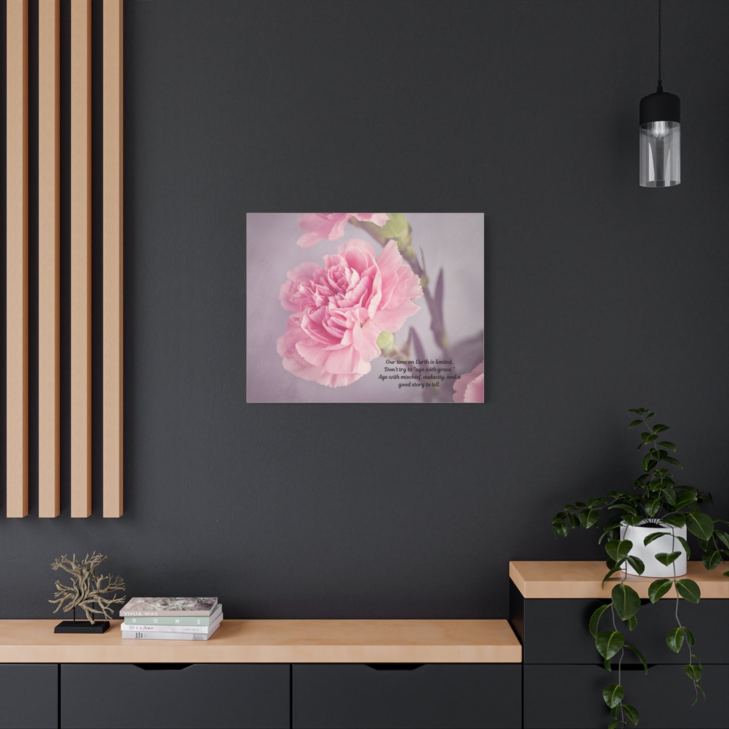 Inspirational Floral Canvas Wall Art, Motivational Quote Decor, Flower Print for Home, Gift for Mom