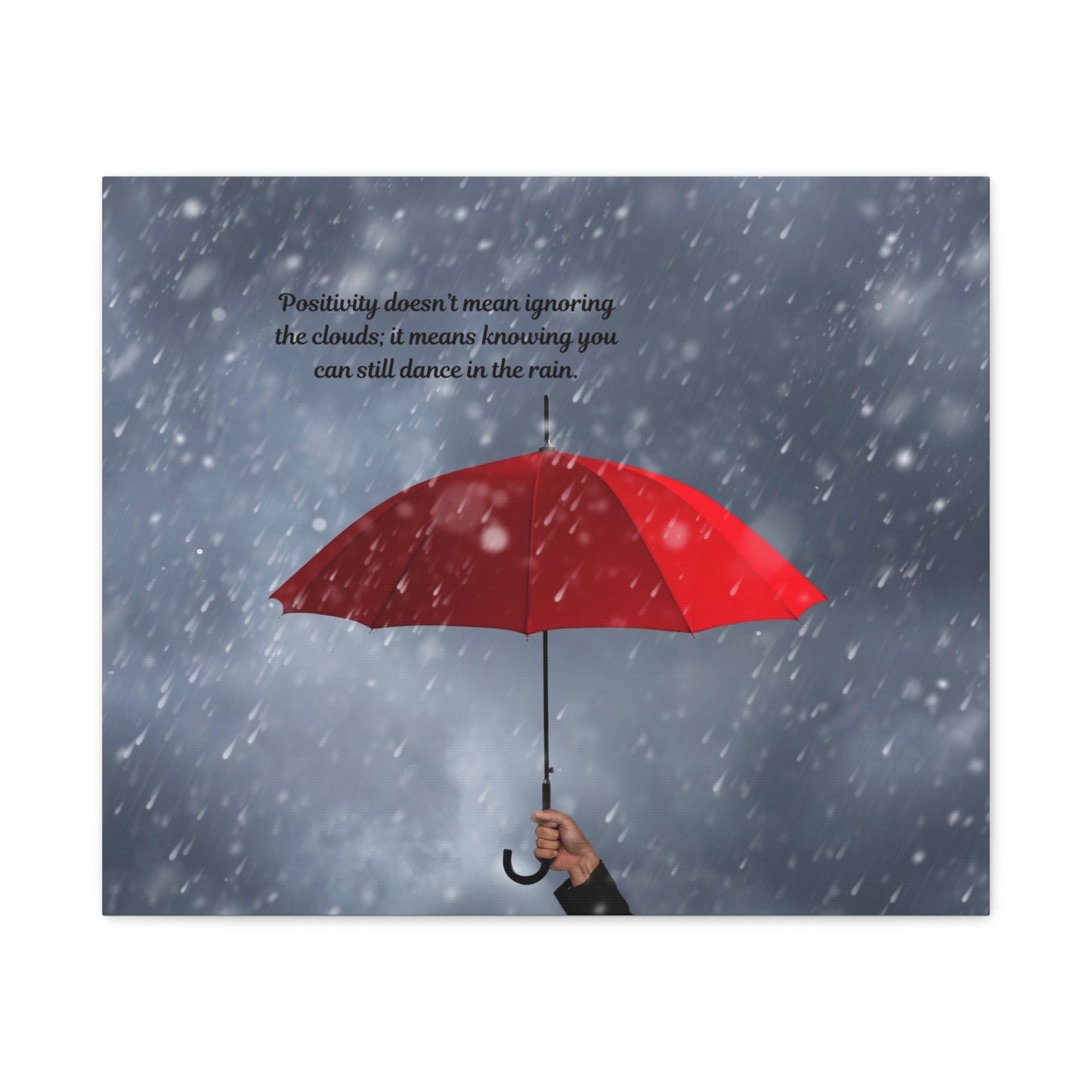 Inspirational Wall Art, Dance in the Rain Umbrella Canvas, Motivational Decor, Home Office Art, Gift for Friends, Positive Quote