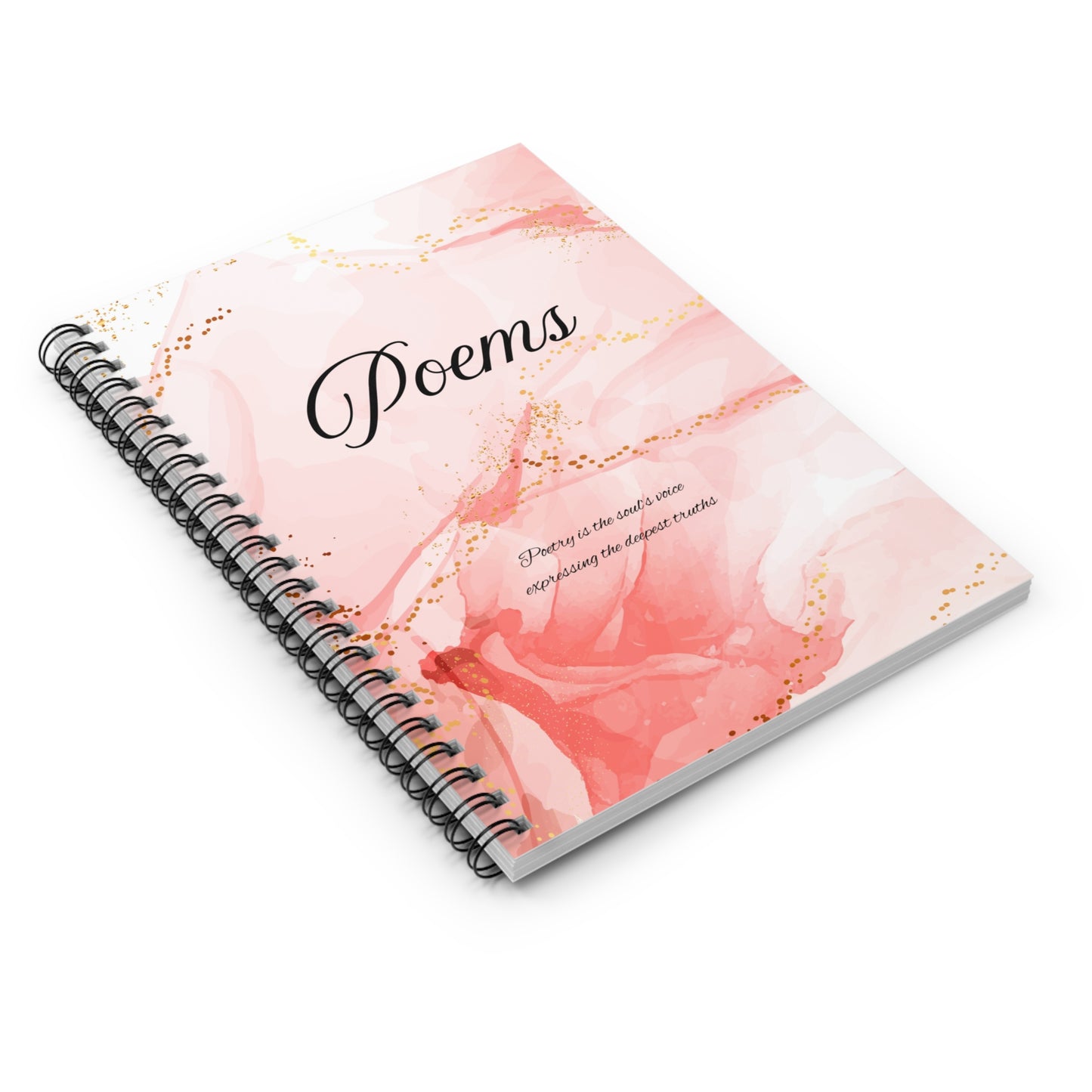 Elegant Poem Notebook, Writing Journal for Poets, Gift for Writers, Floral Spiral Notebook, Inspirational Stationery