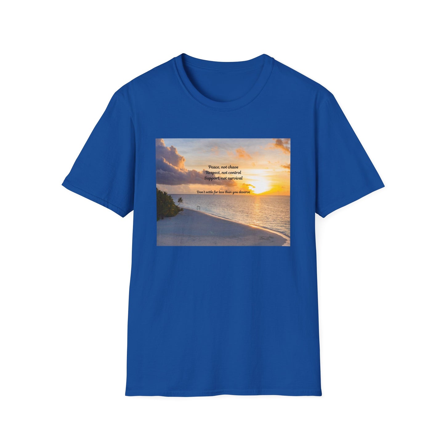 Sunset Serenity Quote T-Shirt, Inspirational Tee, Relaxation Shirt, Gift for Beach Lovers, Perfect for Summer, Softstyle T-Shirt