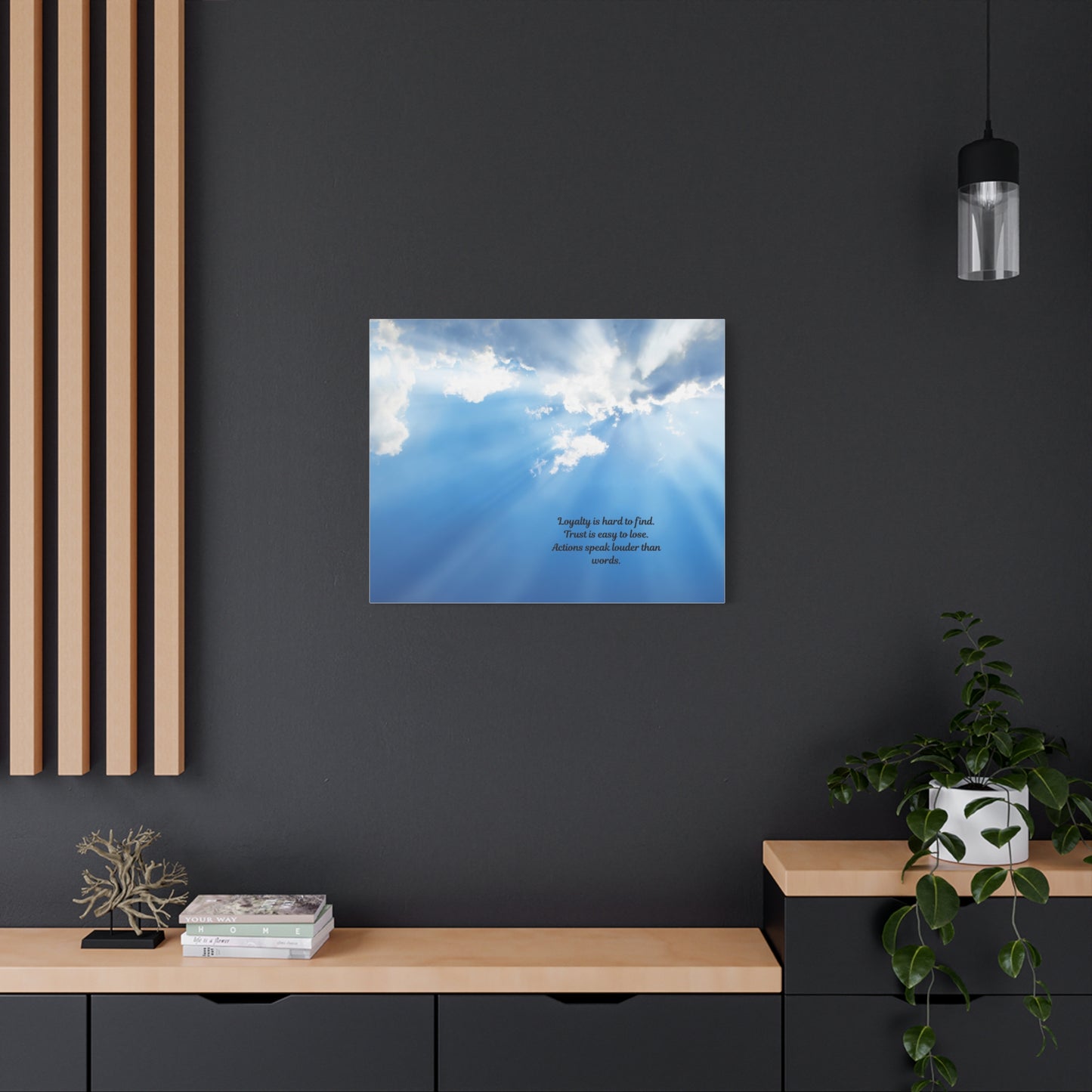 Inspirational Wall Art, Motivational Canvas Print, Home Decor, Loyalty Quote Art, Sky Artwork, Gift for Friends