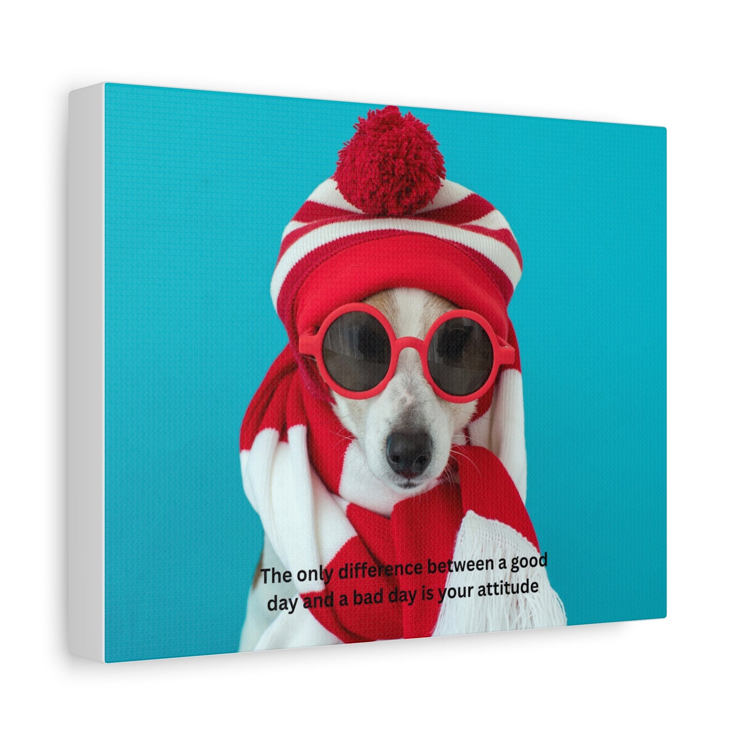 Whimsical Dog Canvas Art, Animal Lover, Inspirational Quote, Puppy Power