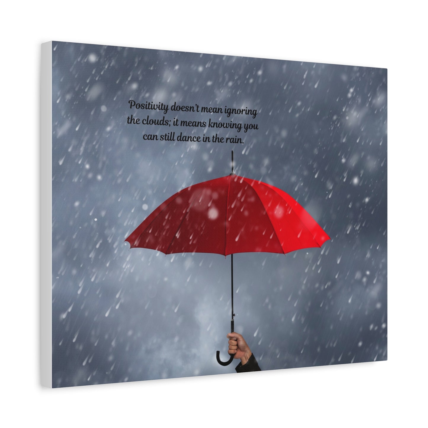 Inspirational Wall Art, Dance in the Rain Umbrella Canvas, Motivational Decor, Home Office Art, Gift for Friends, Positive Quote