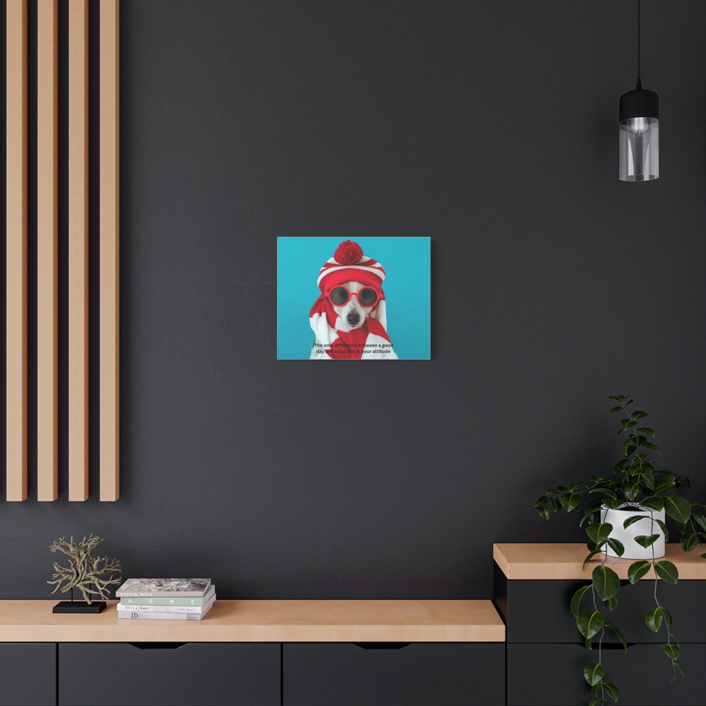 Whimsical Dog Canvas Art, Animal Lover, Inspirational Quote, Puppy Power